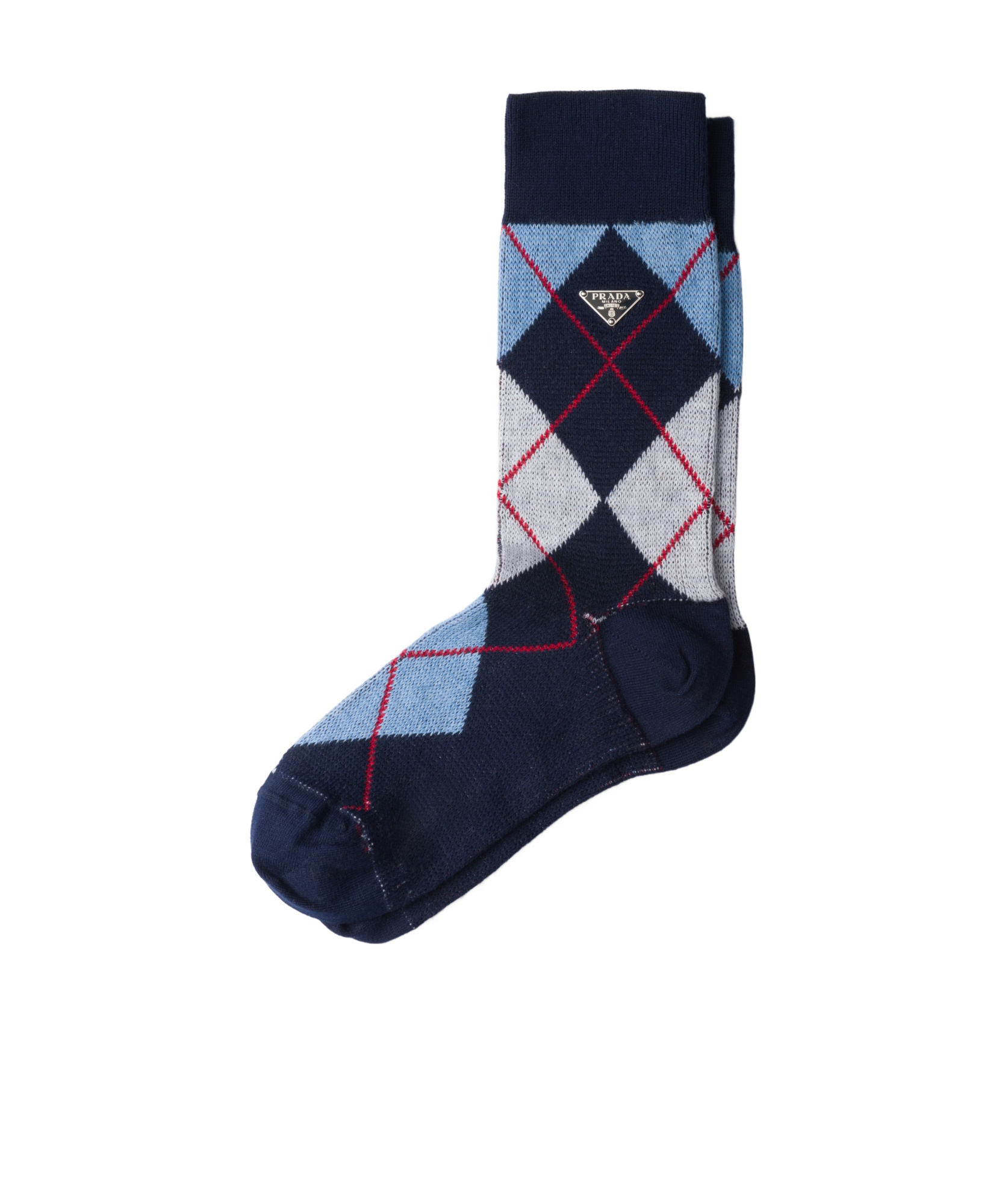 Prada Argyle Cotton-blend Jacquard Socks In Black