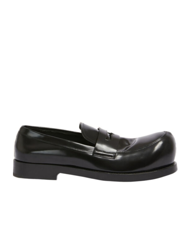 Marni Glossed-leather Penny Loafers In Black