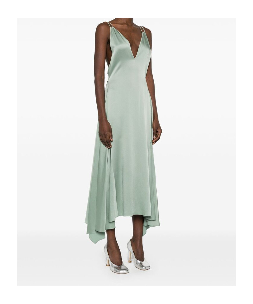 Lanvin Open-back Midi Dress In Gray