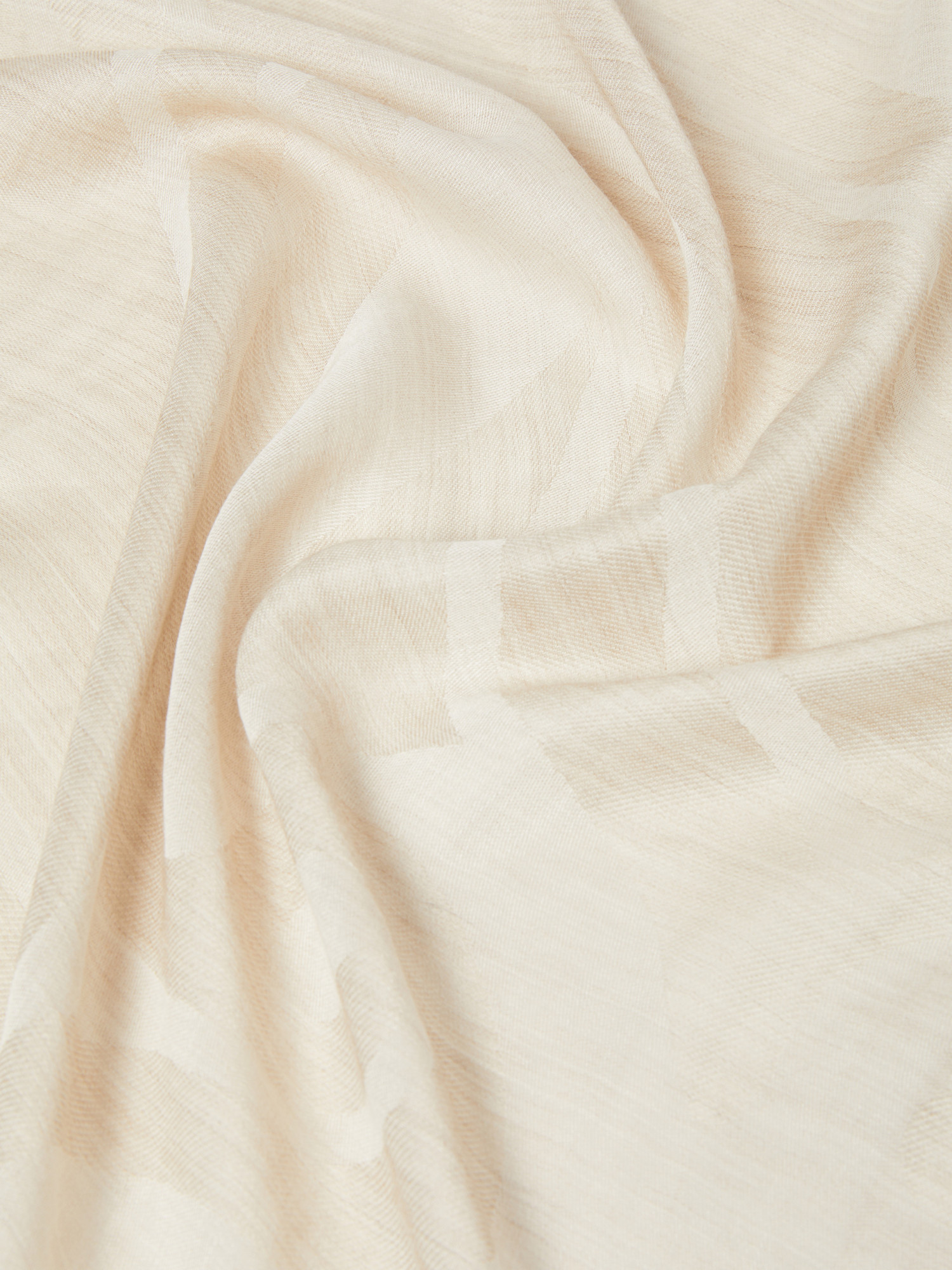 Max Mara Rectangular Wool Cashmere Scarf In Nude