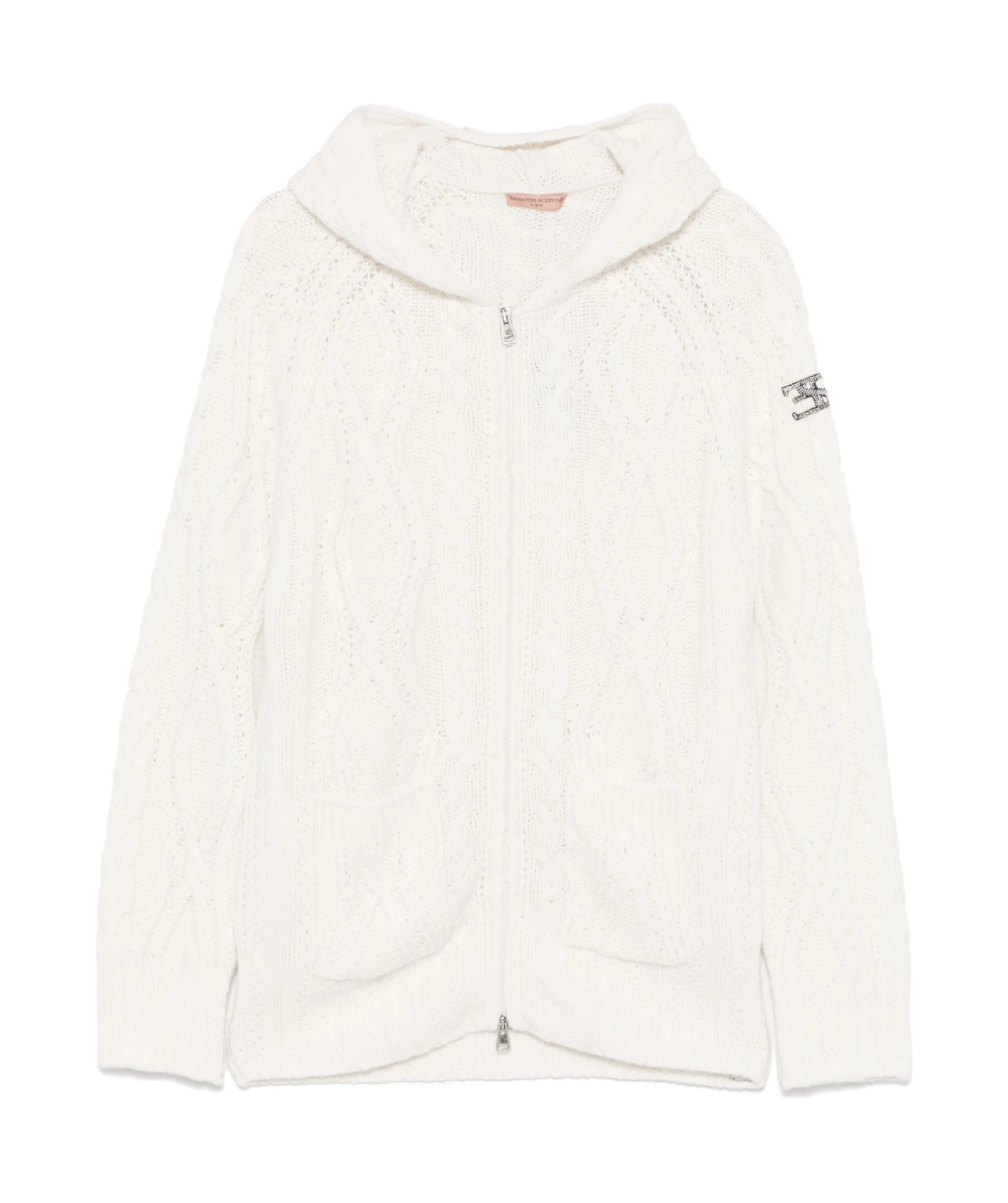 Ermanno Scervino Zip-up Hoodie In White