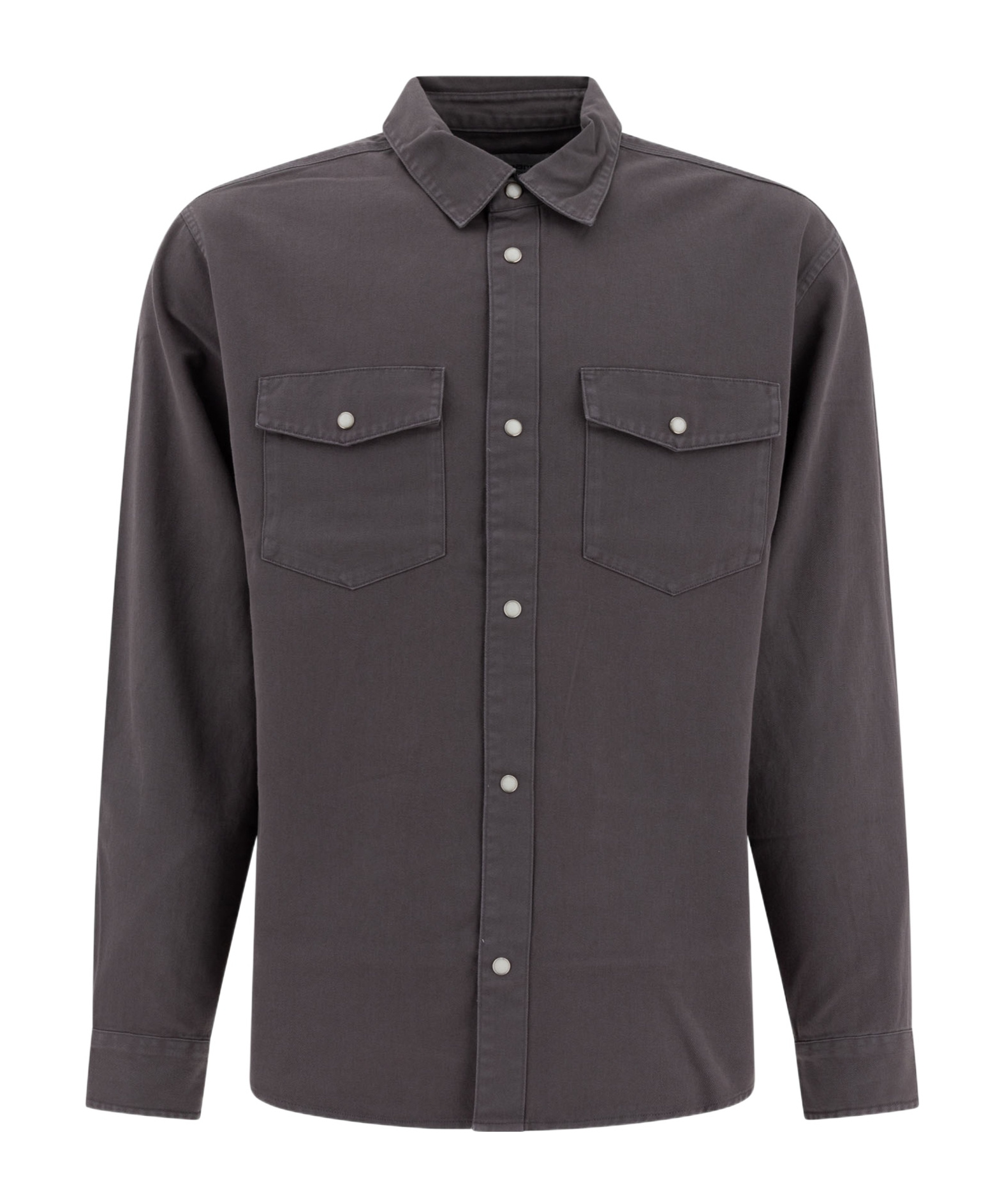 Carhartt Collared Shirt With Pockets And Cuffed Sleeves In Black