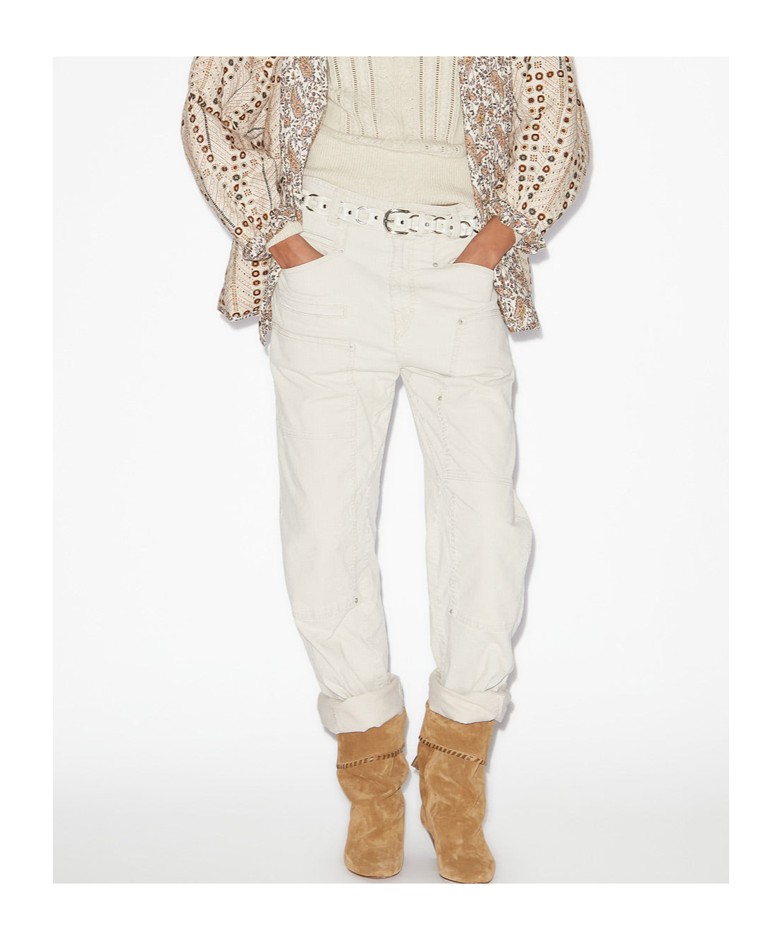 Isabel Marant Étoile Lois Low-rise Casual Pants In White