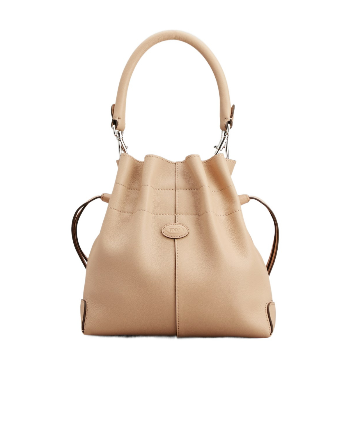 Tod's Di Bag Bucket Bag In Leather Mini With Drawstring In Nude
