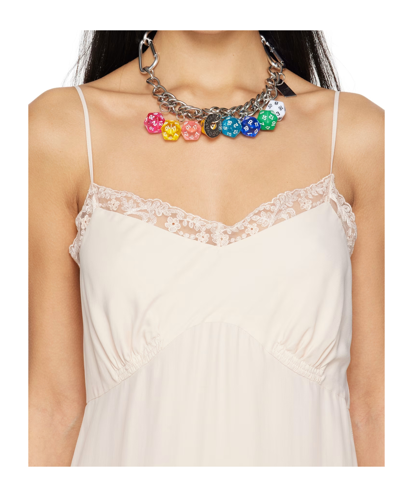 Chopova Lowena Ring Necklace In White
