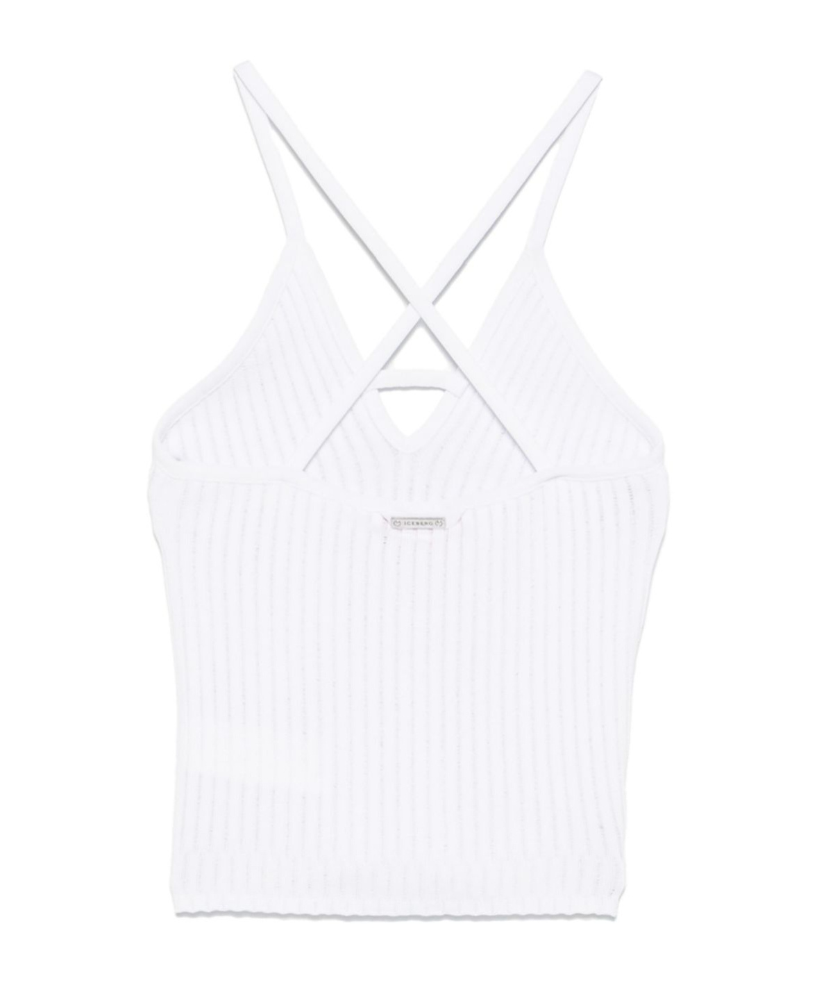 Iceberg Ribbed Cross-strap Suspenders In White