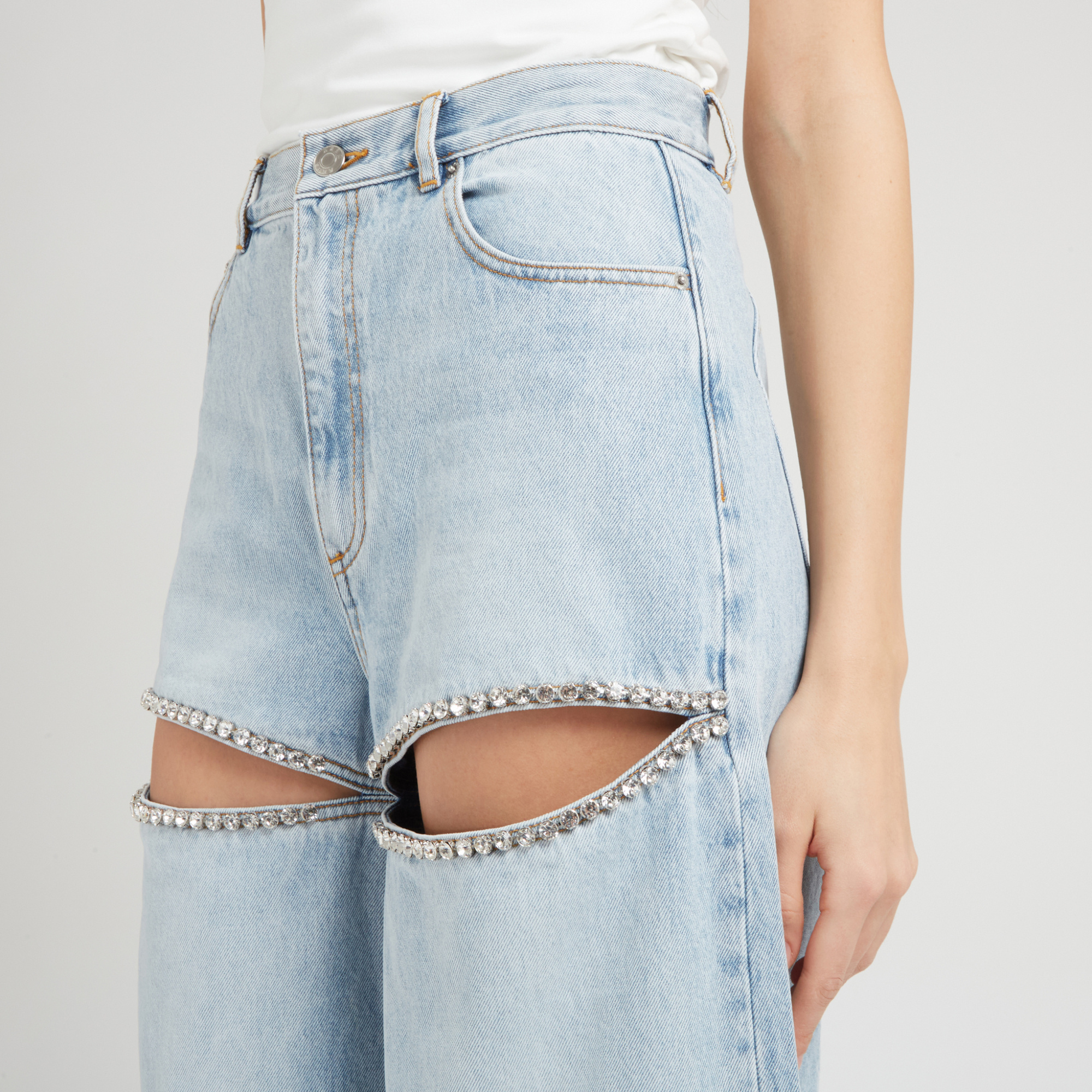 Area Slit Jeans In Gray