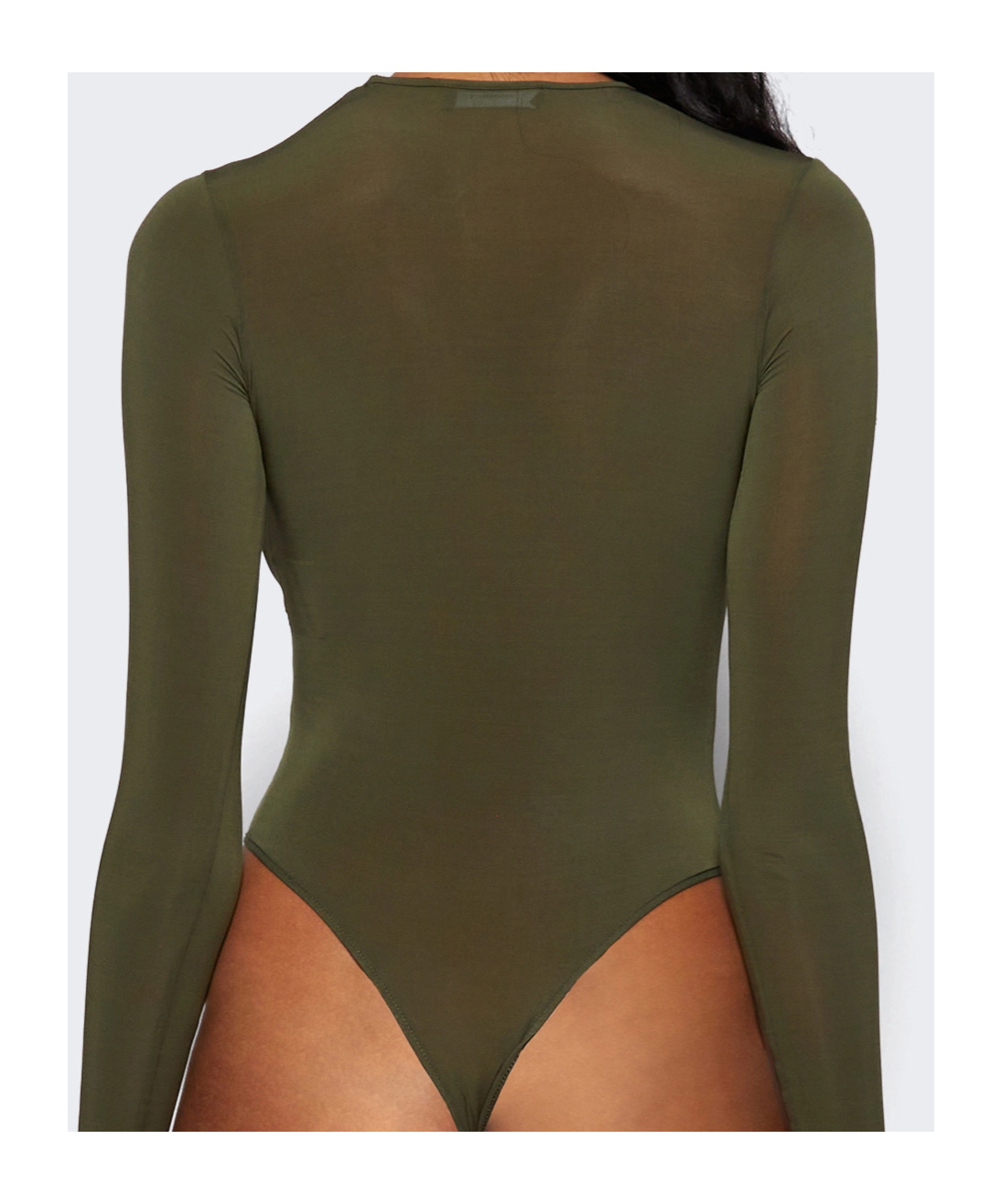 Wardrobe.nyc Sheer Bodysuit Military In Green