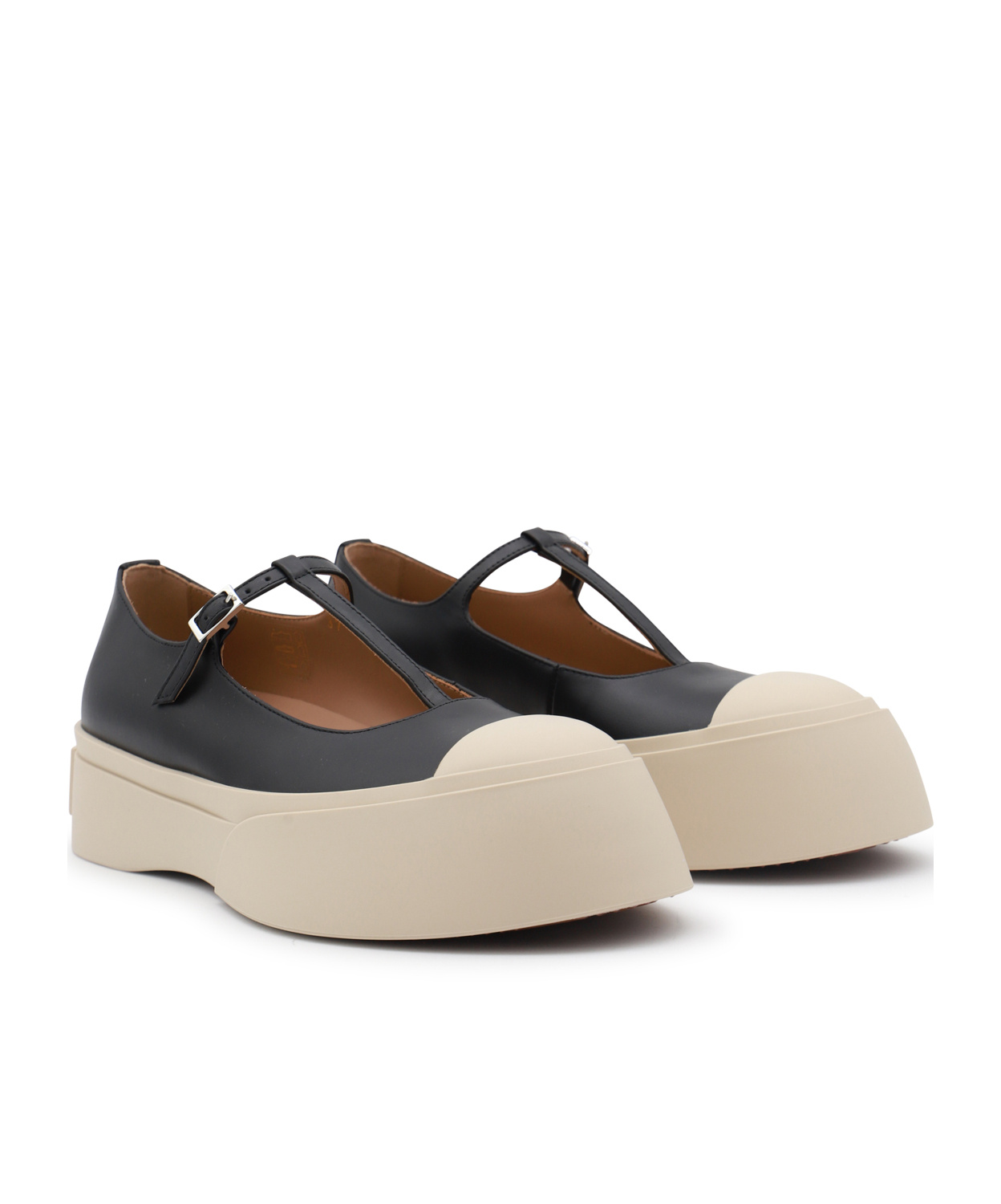 Marni Black Pablo Mary Jane Ballerina Flats In Nude