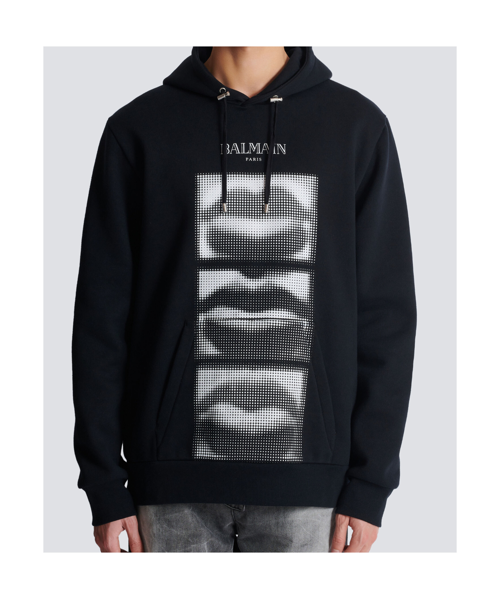 Balmain Men's Lips Print Hoodie In Black
