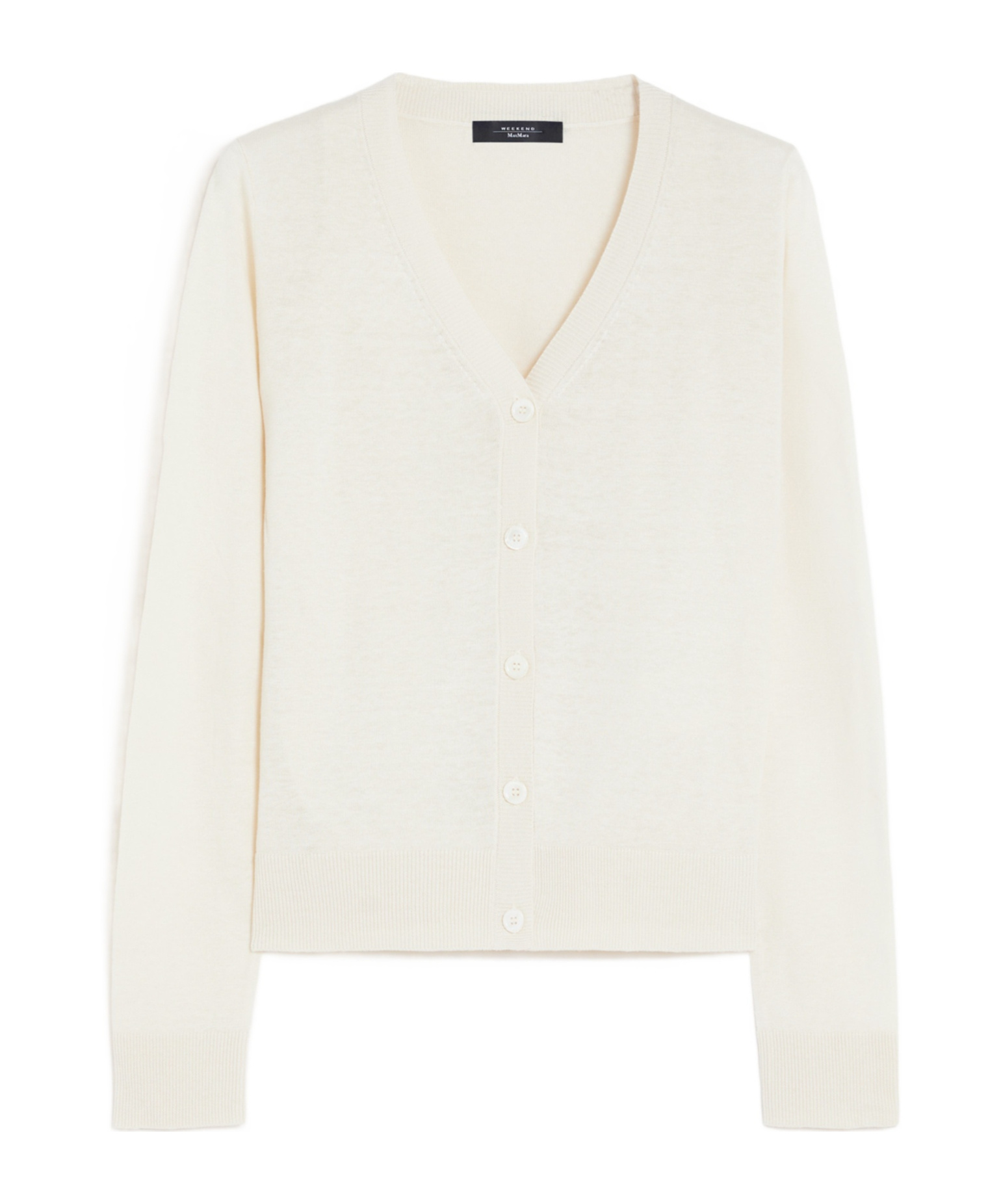 Weekend Max Mara Long-sleeved Cardigan And V-neck Tank Top Two-piece In White