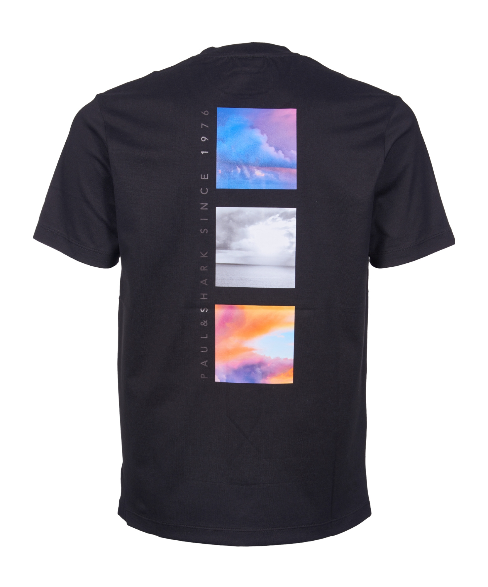 Shop Paul & Shark Photograph-print Cotton T-shirt In Black