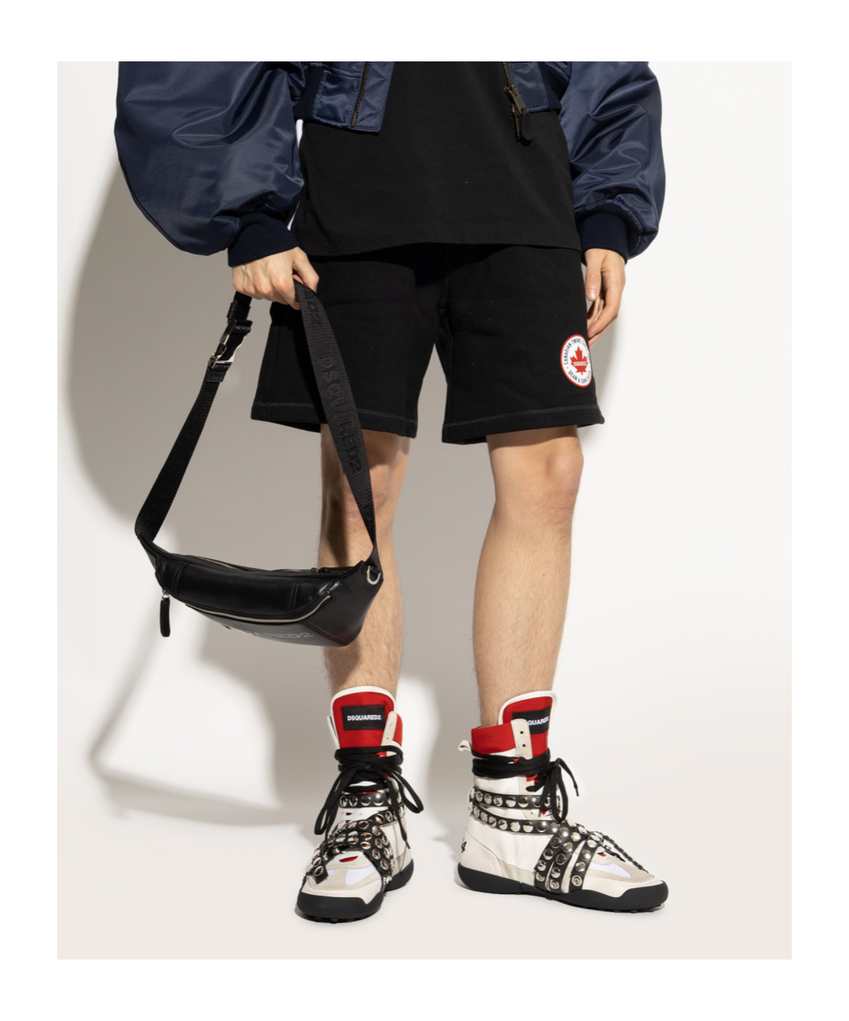 Dsquared2 Round Toe High Top Sneakers In White