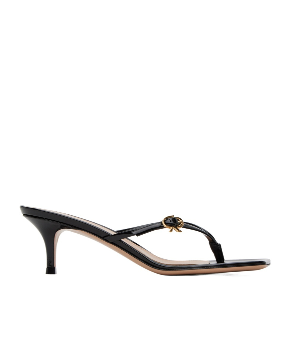 GIANVITO ROSSI RIBBON THONG OPEN-TOED HEELS SANDALS