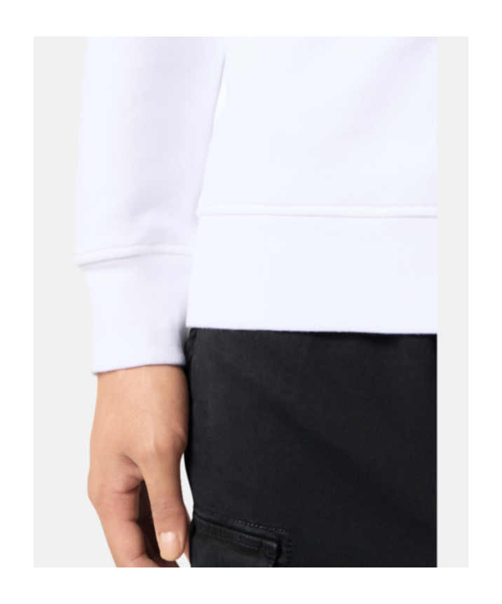 Stone Island Regular-fit Crewneck Sweatshirt With Elasticated Cuffs In White