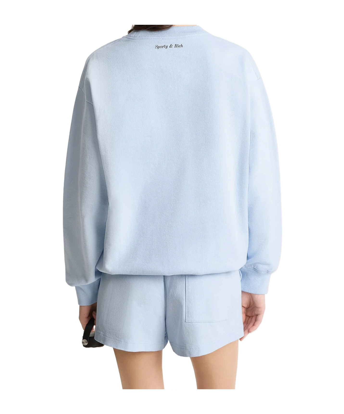 Sporty And Rich Wellness Club Flocked Crewneck Sweatshirt In Blue