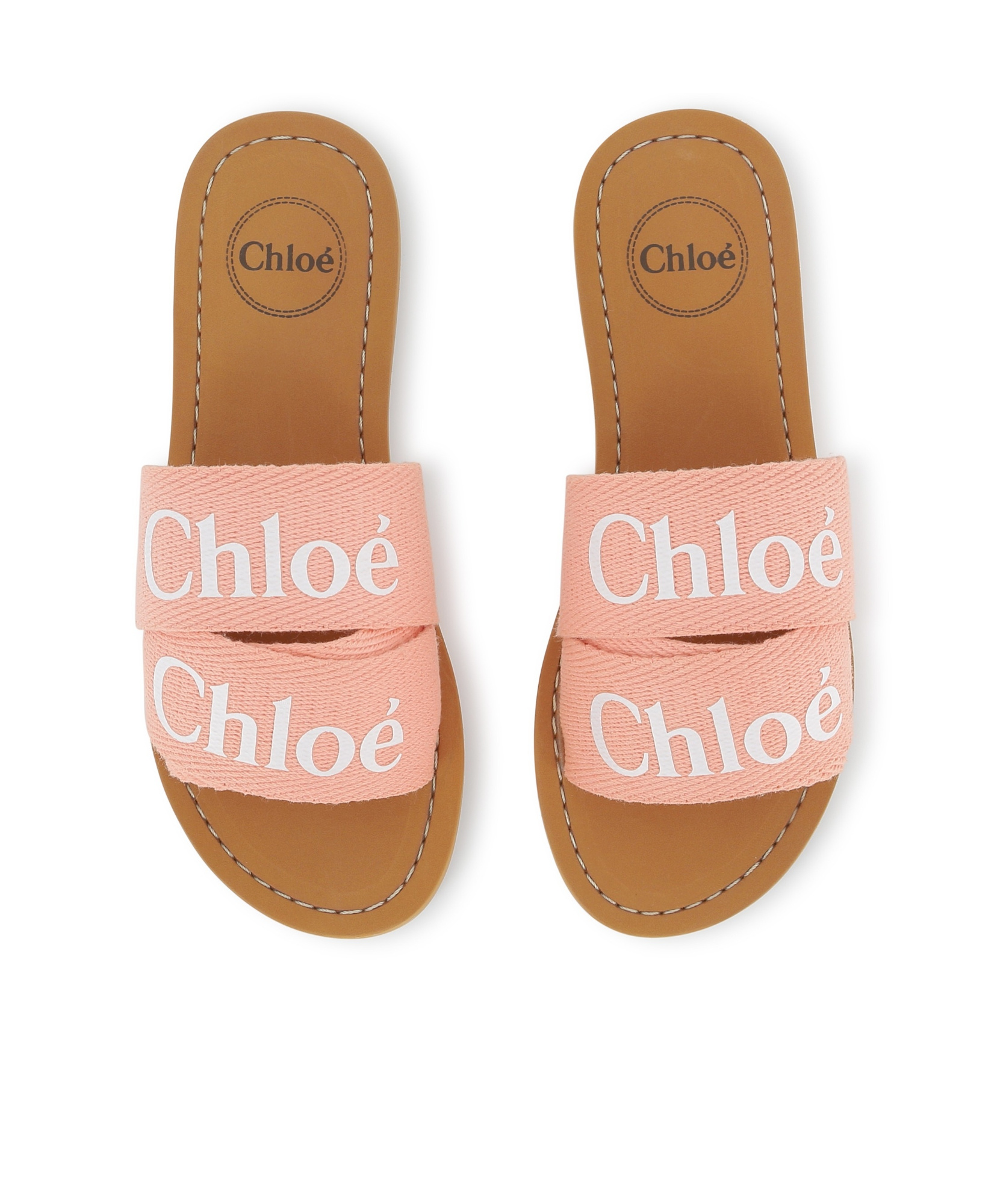 Chloé Logo-print Flip Flops In Pink