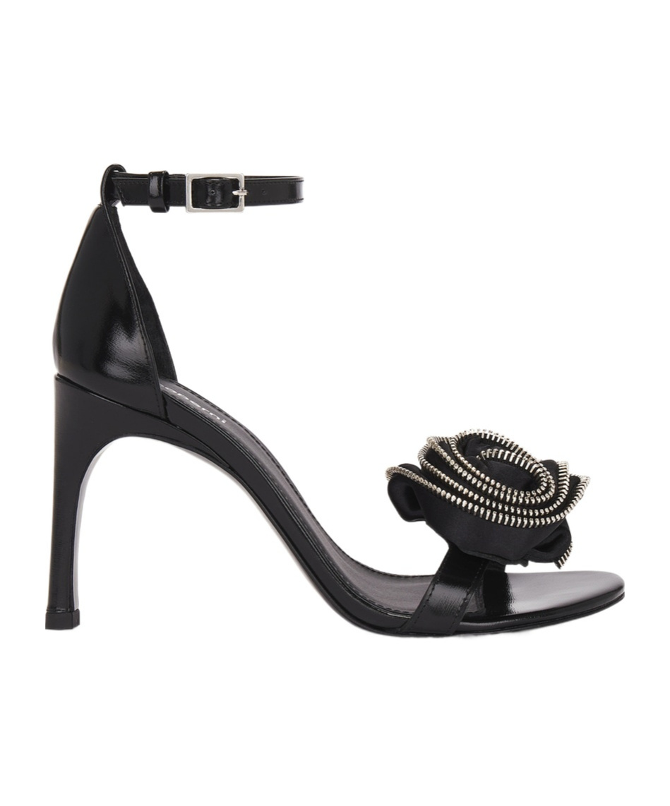 Shop Coperni Round-headed High-heeled Sandals In Black