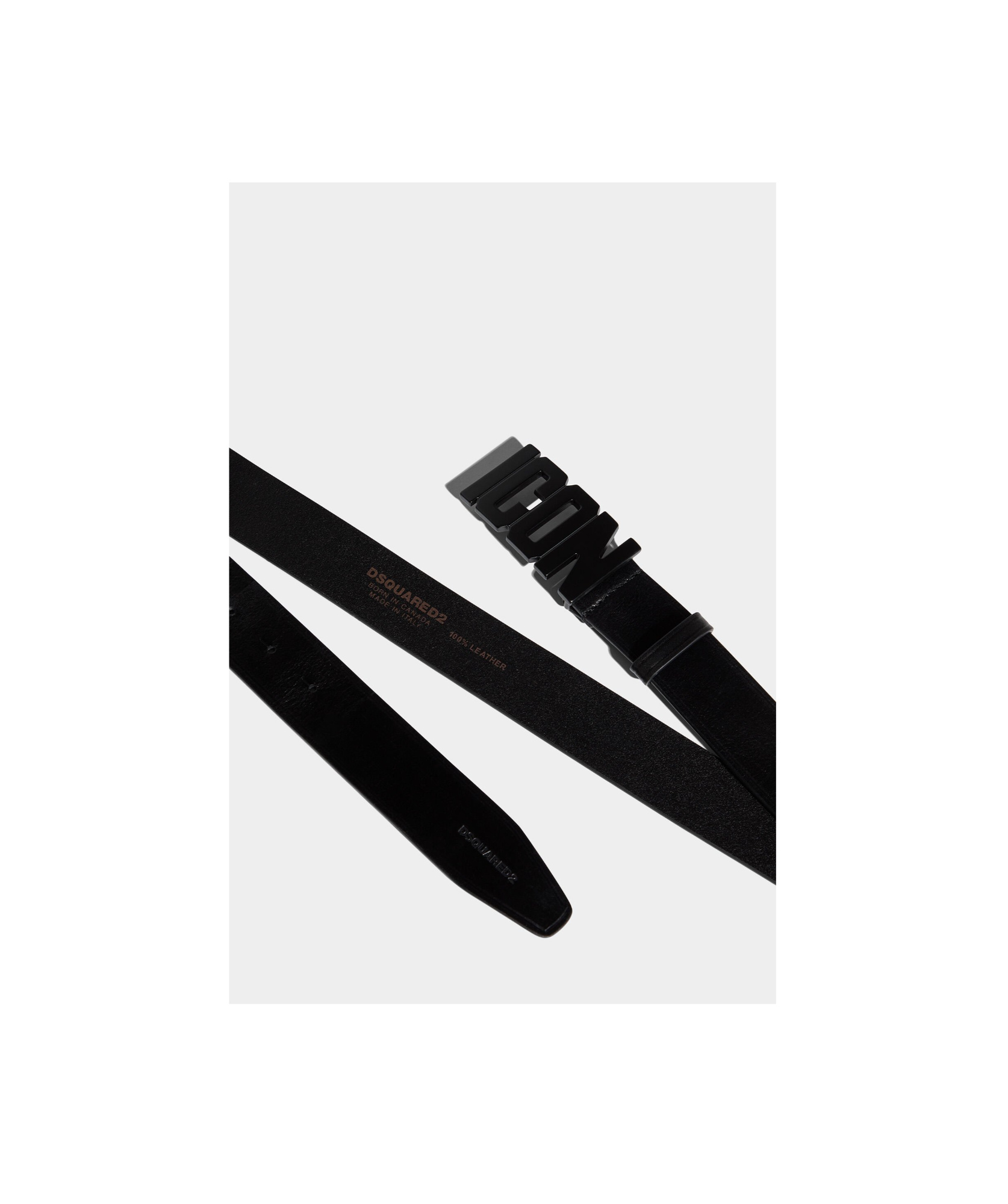 Dsquared2 Icon Plaque Buckle Belt In Black