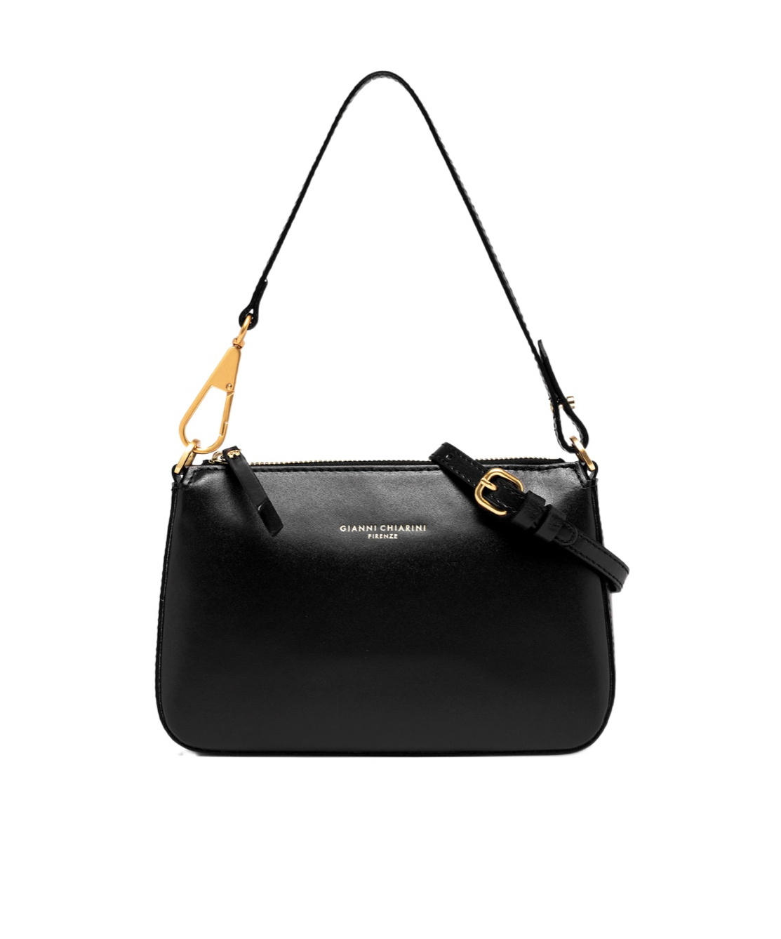 Gianni Chiarini Brooke Black Smooth Leather Clutch In Black