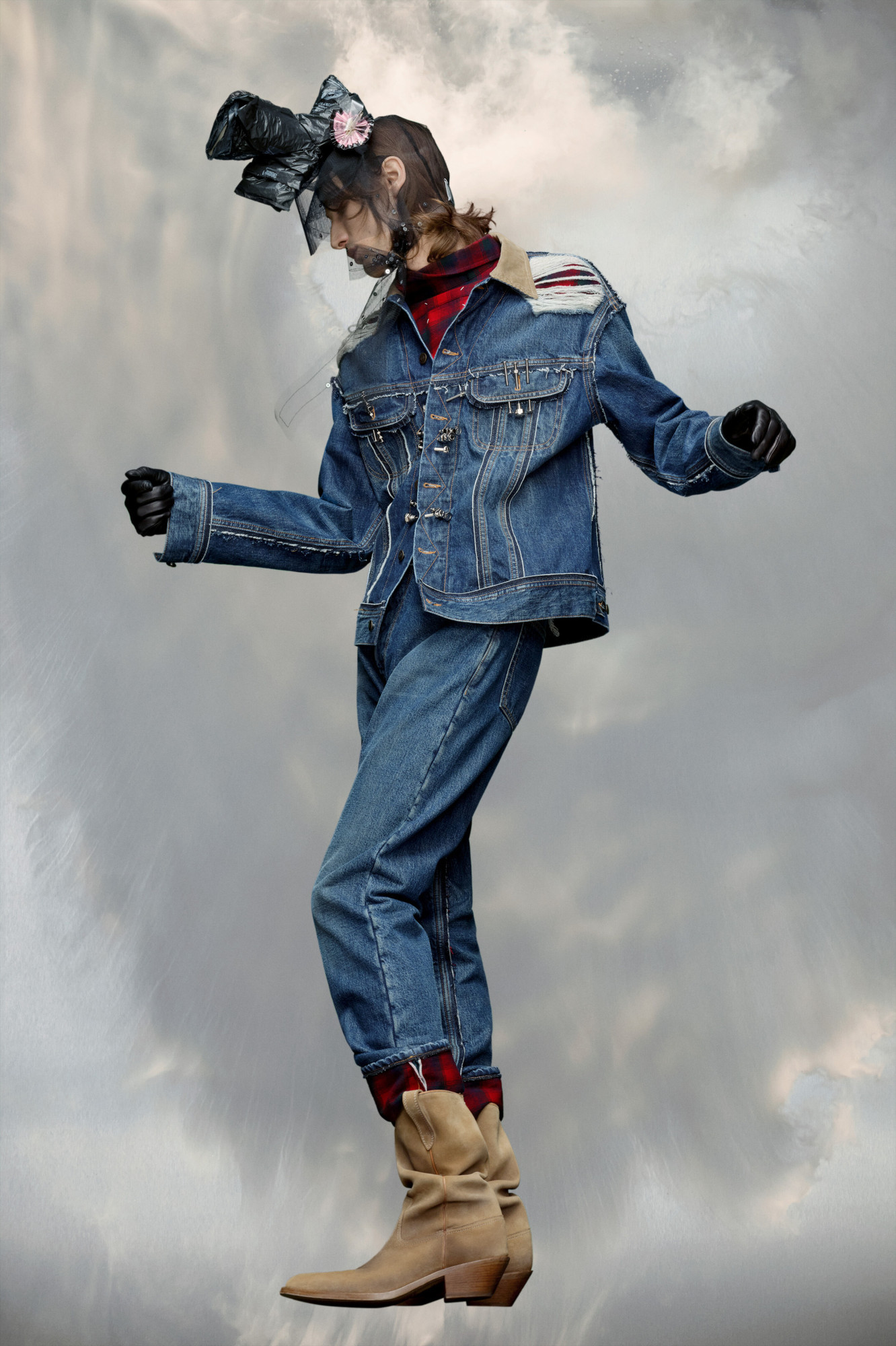 Maison Margiela Denim Jacket X Pandleton In Blue
