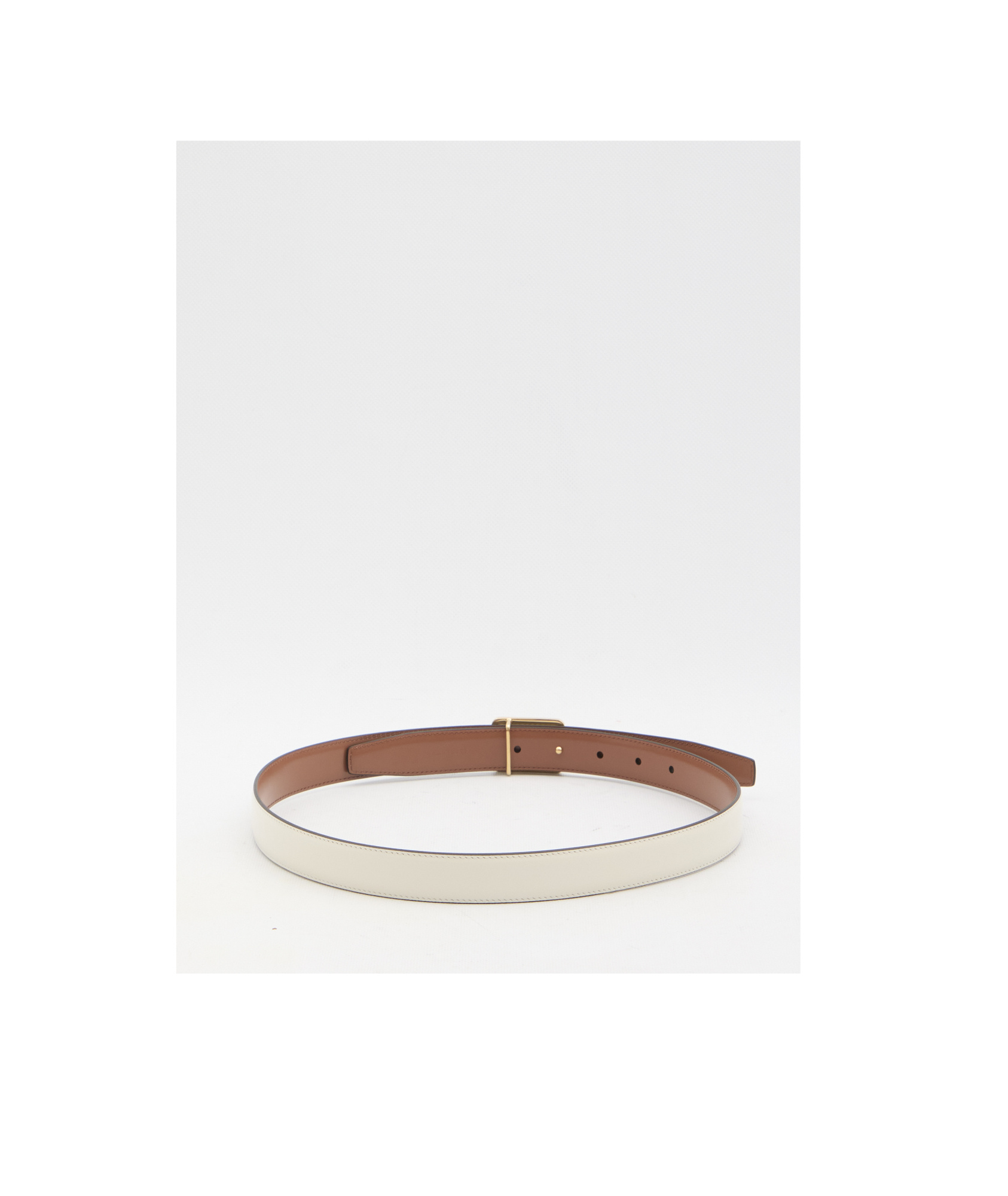 Celine Double-sided Belt In White