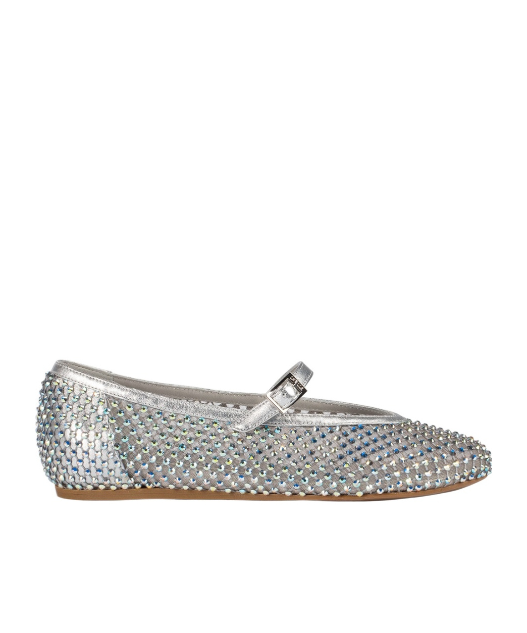 Le Silla Gilda Crystal-embellished Ballet Flats In Silver