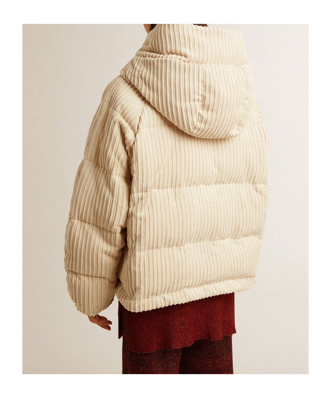 Golden Goose Padded Hoodie Jacket In Nude