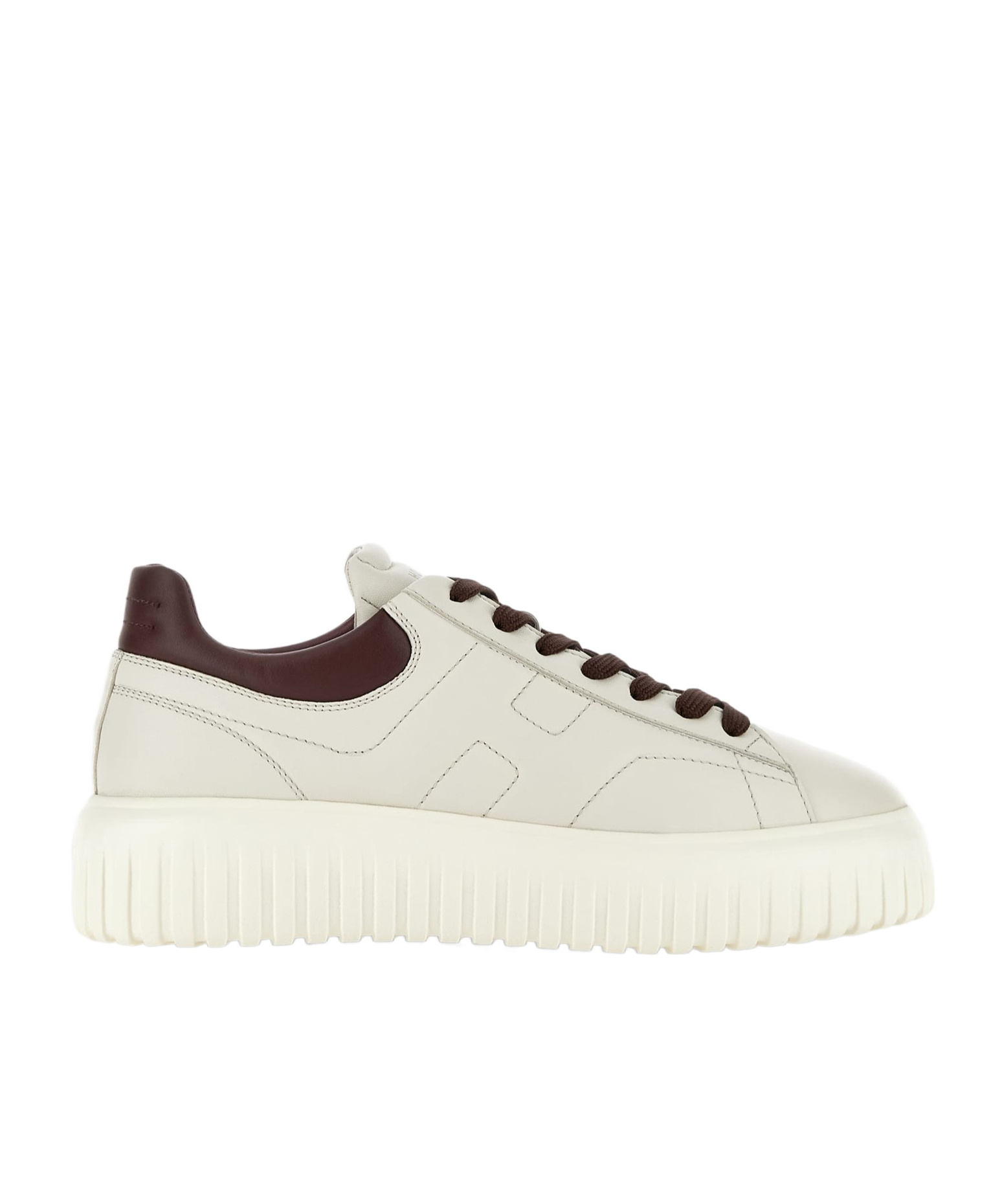 Hogan H-stripes Leather Sneakers In White