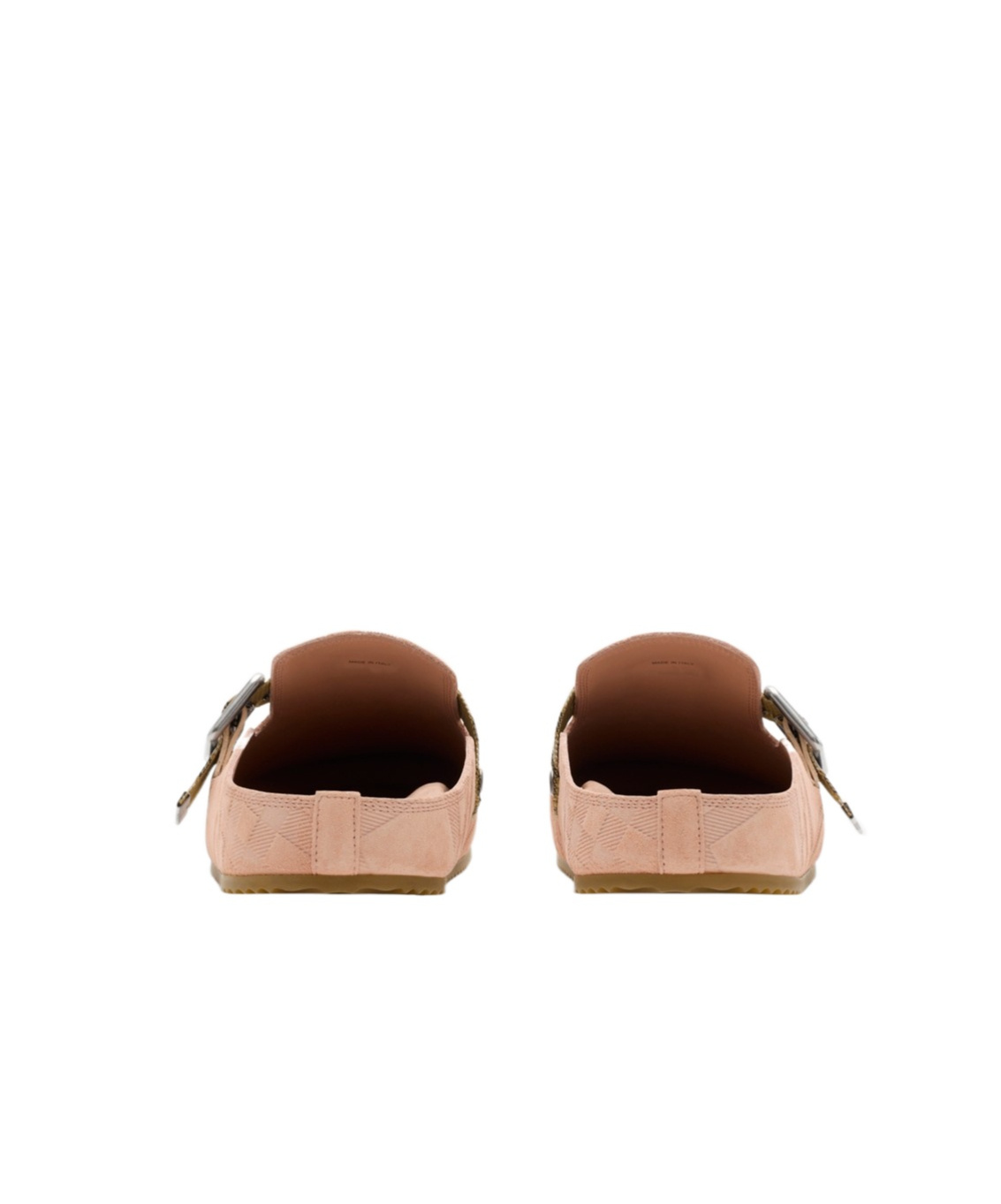 Burberry Urchin Calf Suede Slide Clogs In Pink