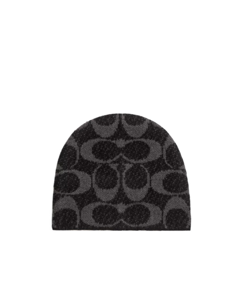 Coach Logo-patterned Beanie In Brown