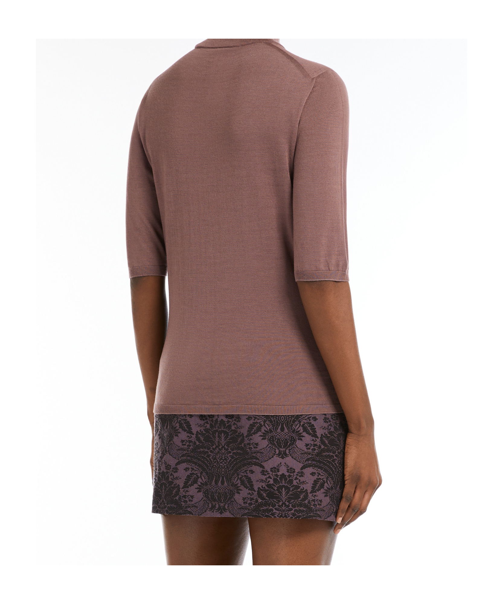 Shop Max Mara Wool Knit Turtleneck Jumper In Brown
