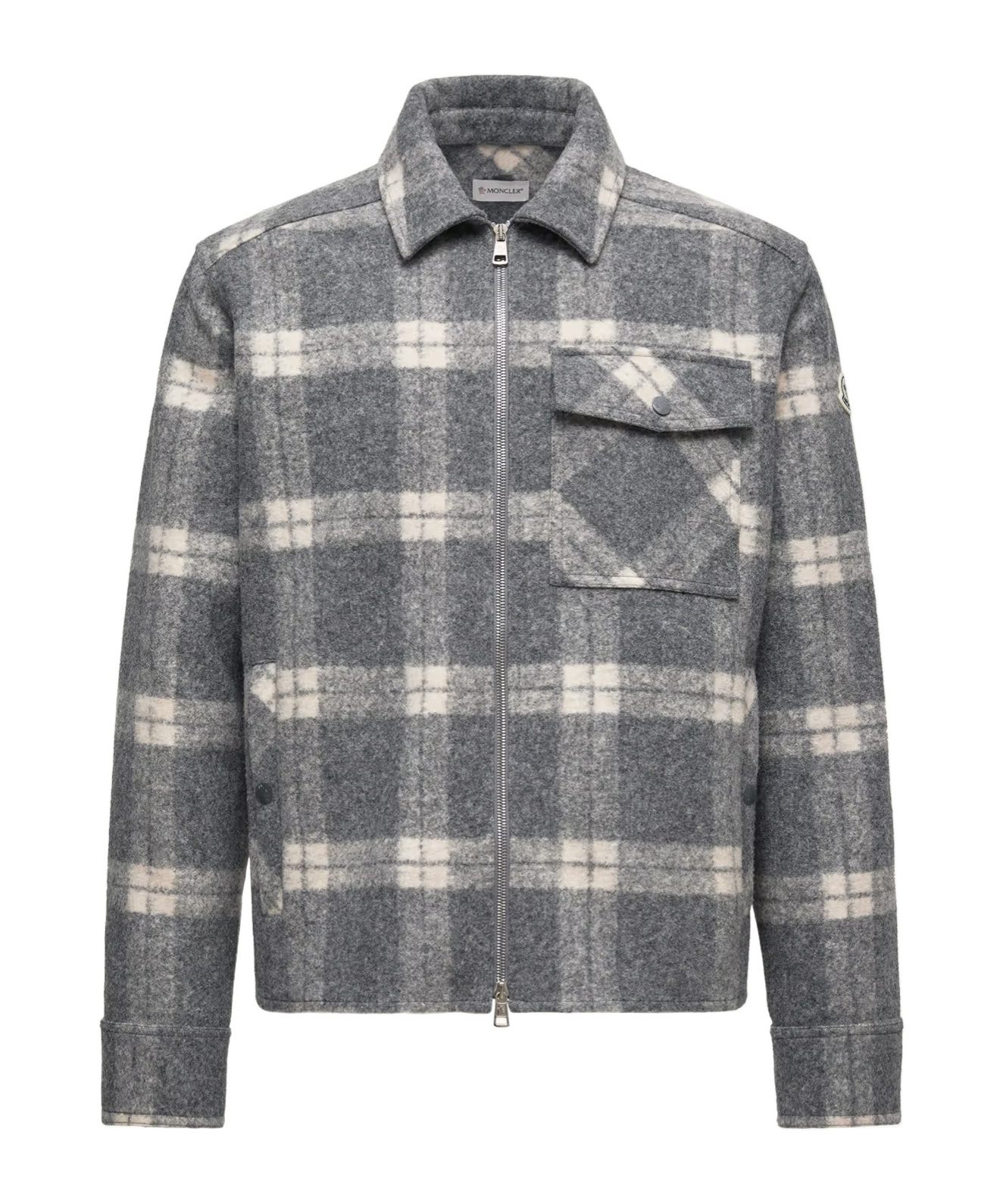 Moncler Graphic Logo Long Sleeve Cotton T-shirt In Gray