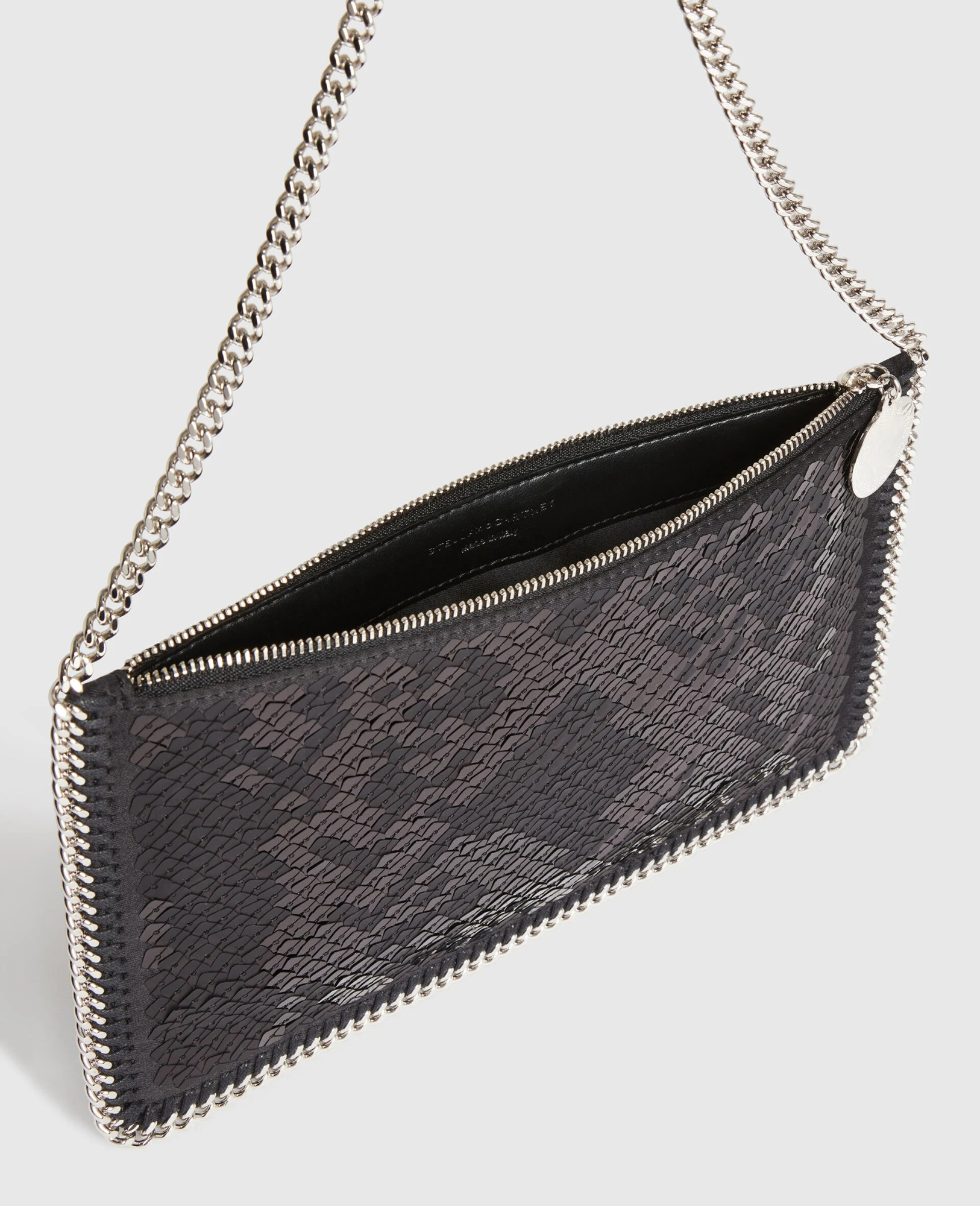 Stella Mccartney Falabella Sequin Pochette Shoulder Bag In Black