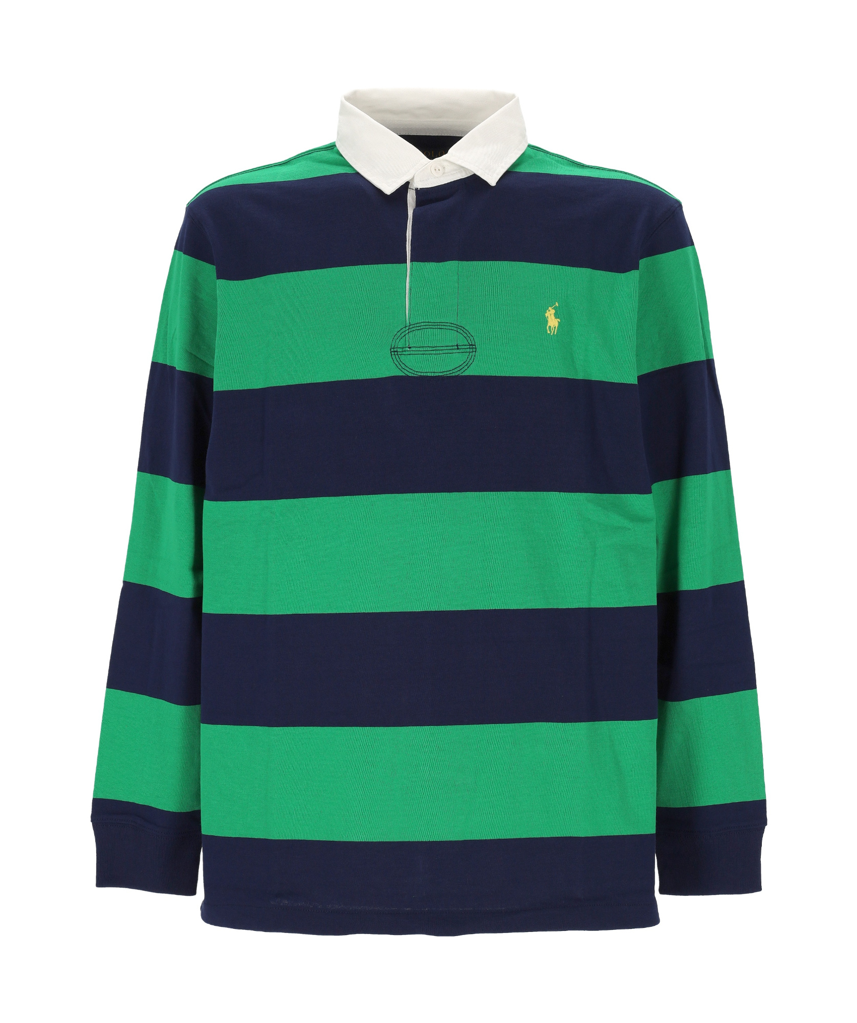 Polo Ralph Lauren Striped Long Sleeve Polo With Half Button Placket In Black
