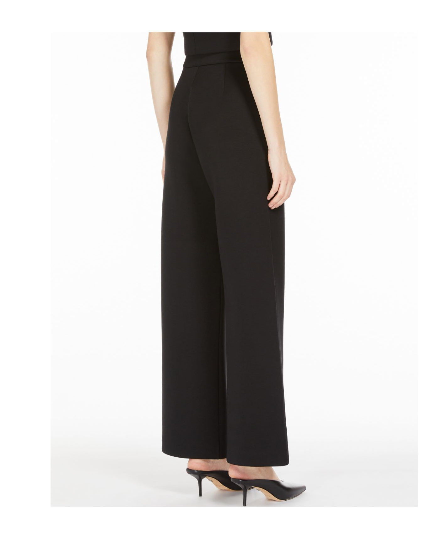 Shop Max Mara 's High Waist Straight Leg Pants In Black