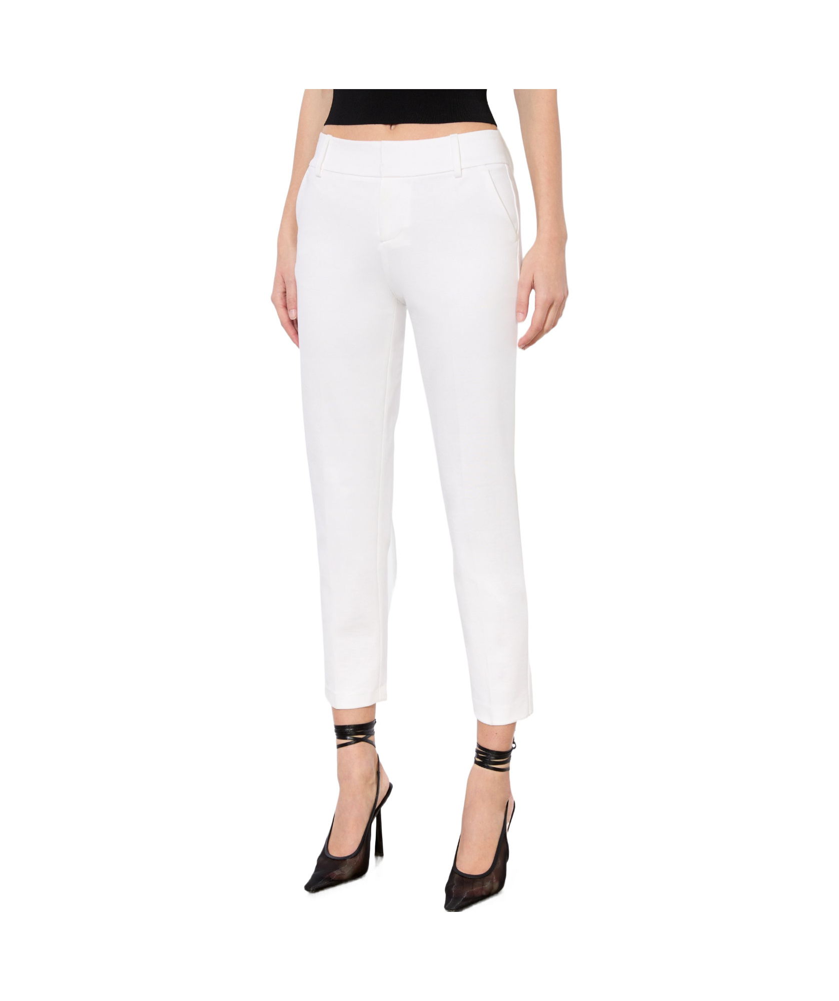 Alice And Olivia Stacey Slim Trouser In Off-white