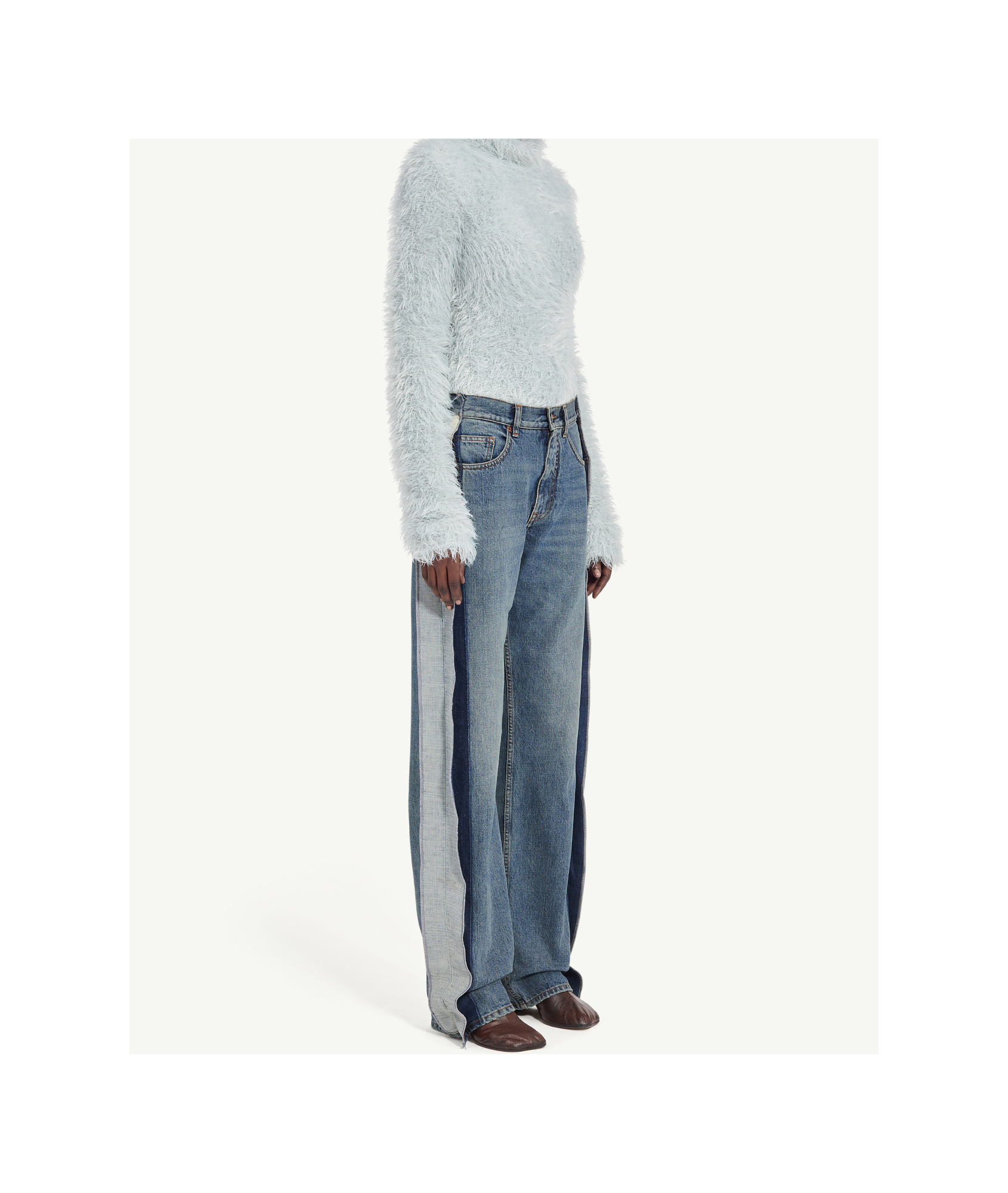 Mm6 Maison Margiela Panelled Five-pocket Jeans In Blue