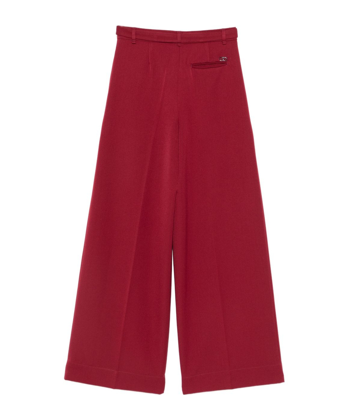 Liu •jo Bordeaux Wide-leg Trousers With Slim Belt In Red