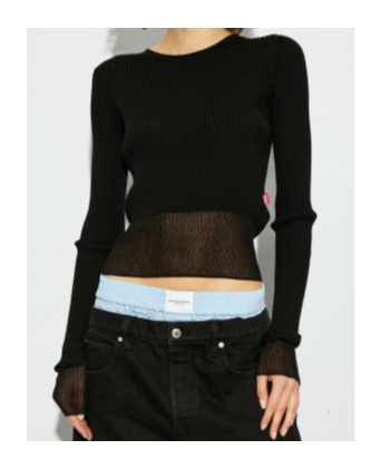 Diesel M-sleshs Knitted Top In Black