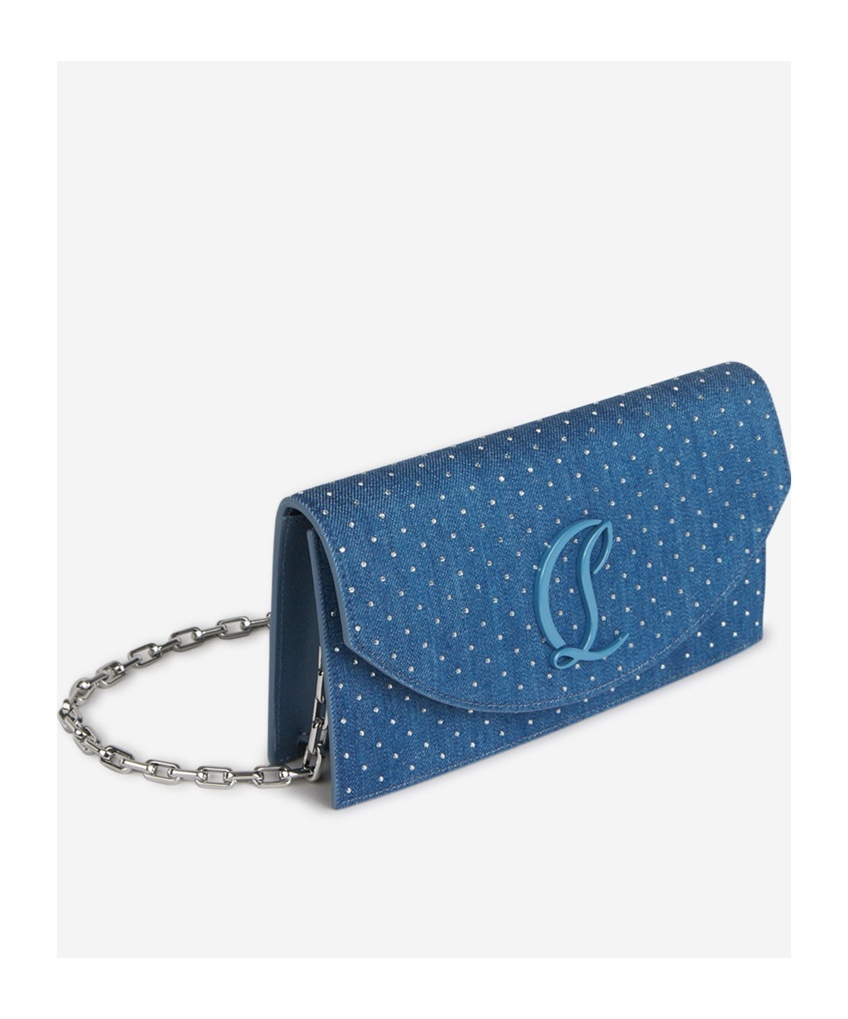 Shop Christian Louboutin Loubi45 Cross Body Bag In Blue