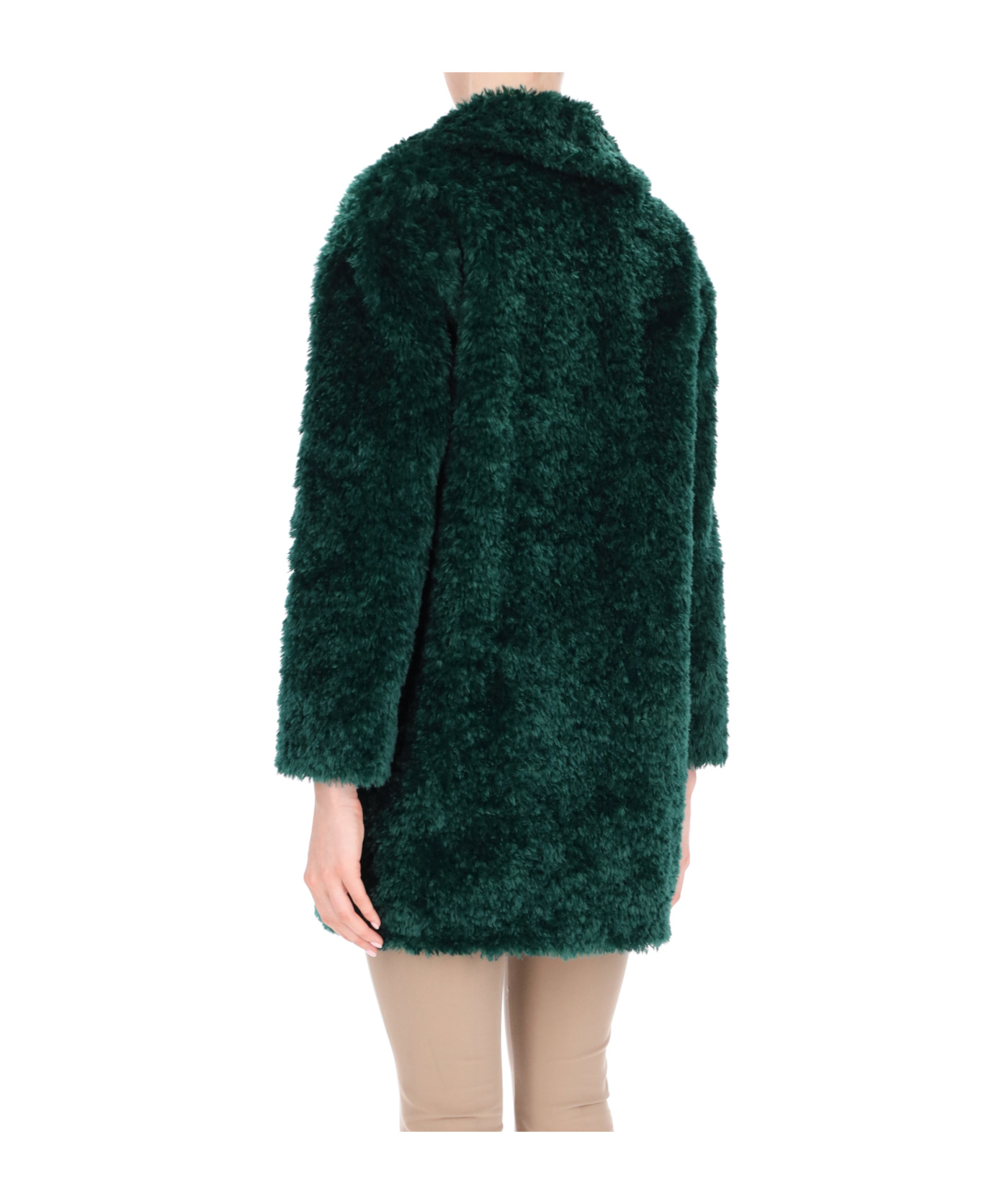 Herno Curly Fake Fur Coat In Multi