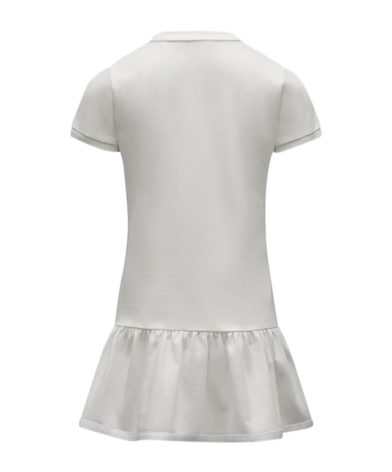 Moncler Short Sleeve Dress In White