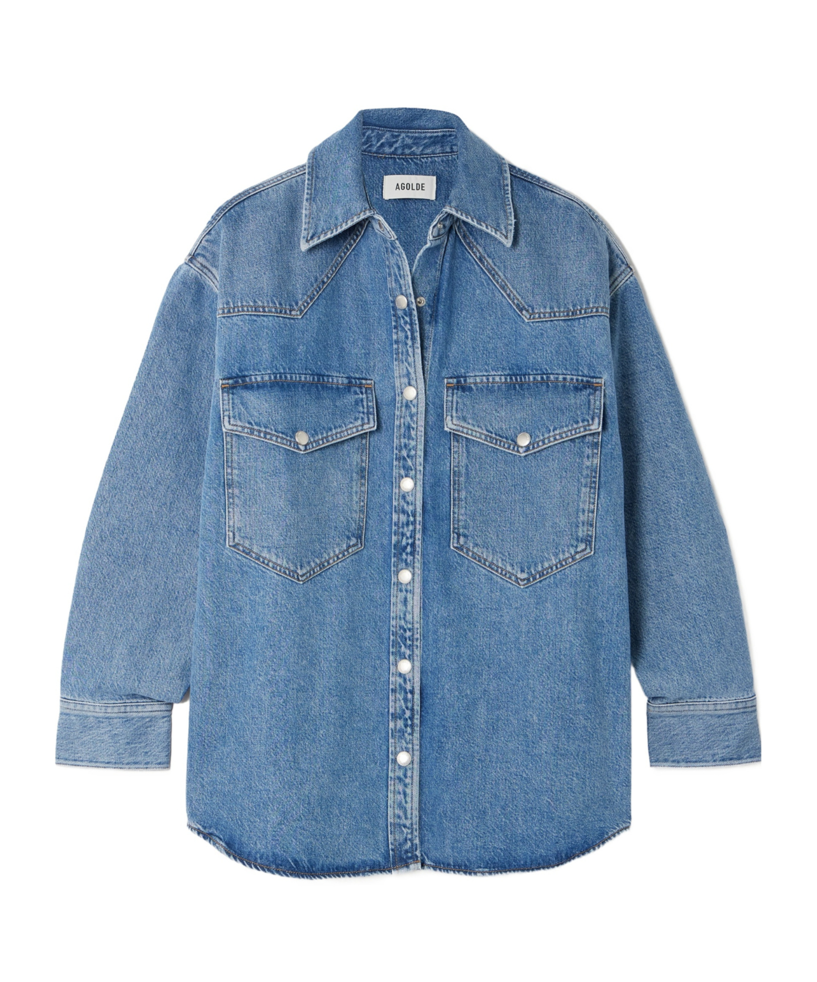 Agolde Lotta Organic Denim Shirt In Blue