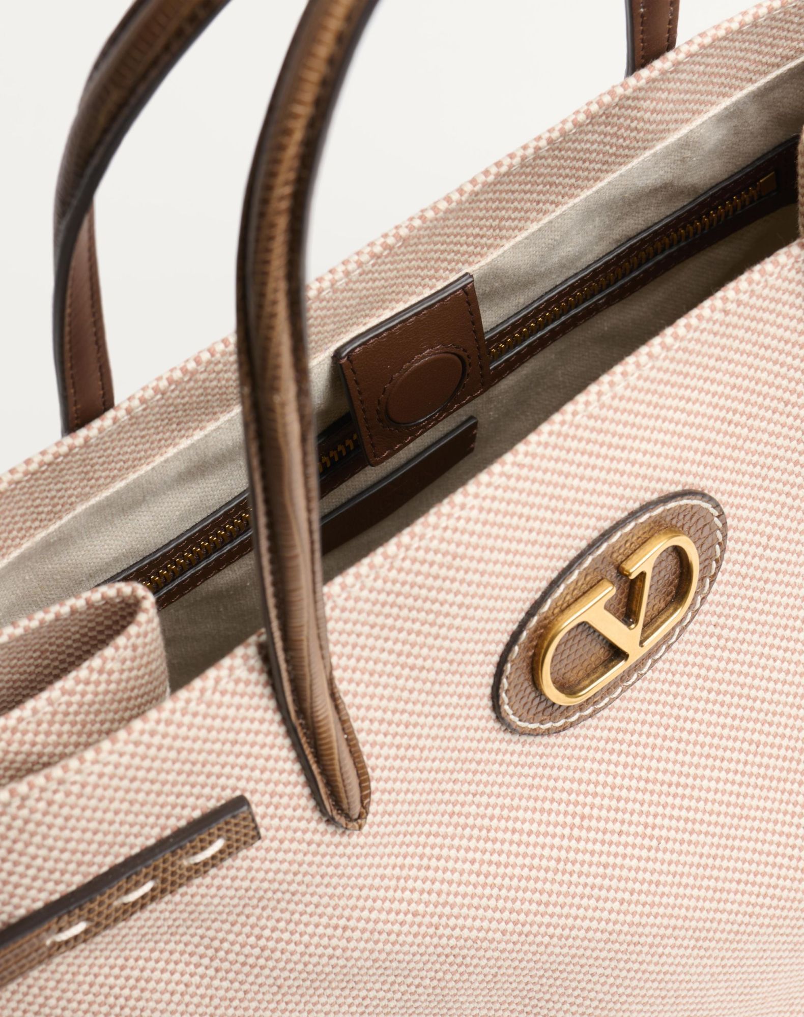 Valentino Medium Magnetic Buckle Shoulder Bag In Nude