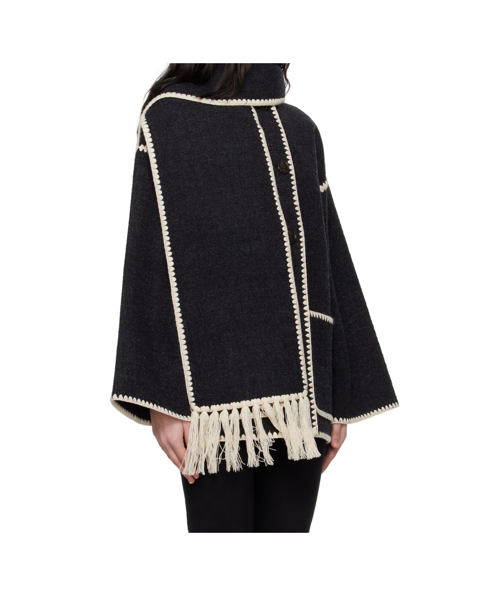 Totême Gray Embroidered Scarf Jacket In Black