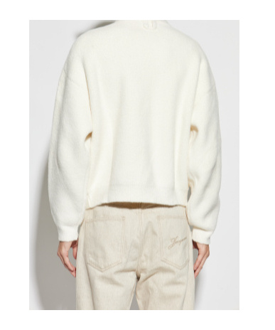 Jacquemus Pavane Intarsia Alpaca-blend Sweater In White