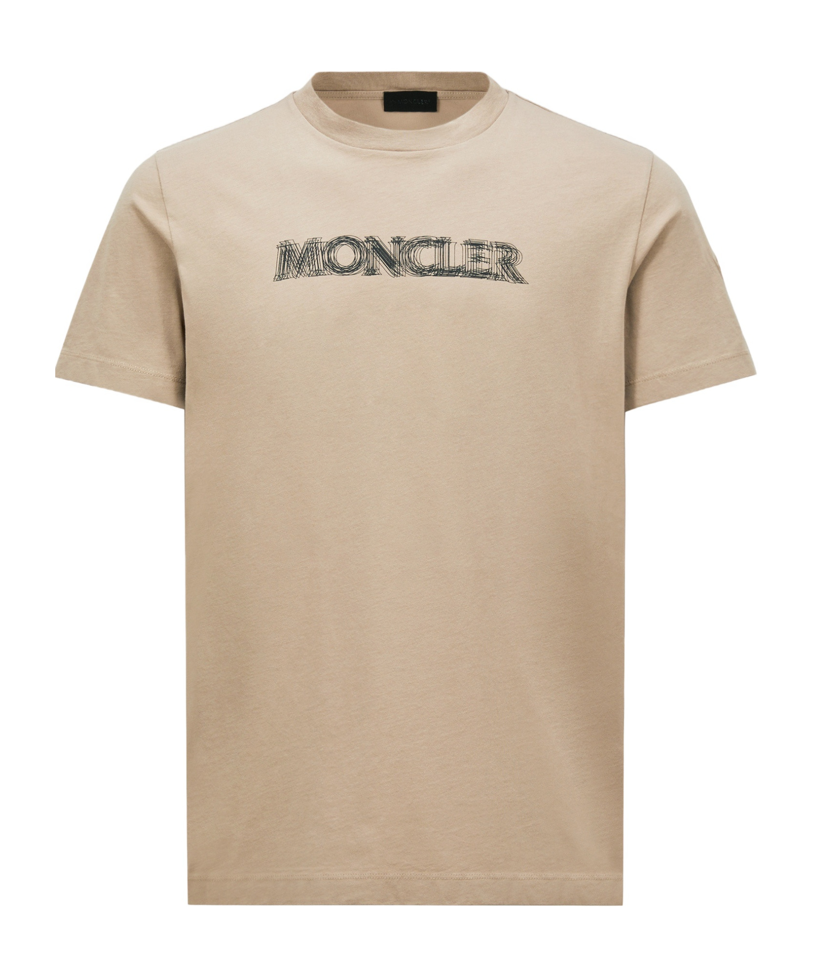 Moncler Cotton Logo T-shirt In Nude