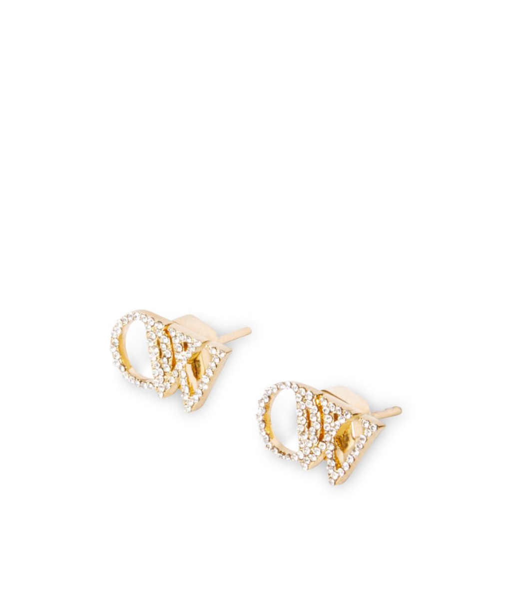 Off-white Ow Crystal Stud Earrings In Yellow