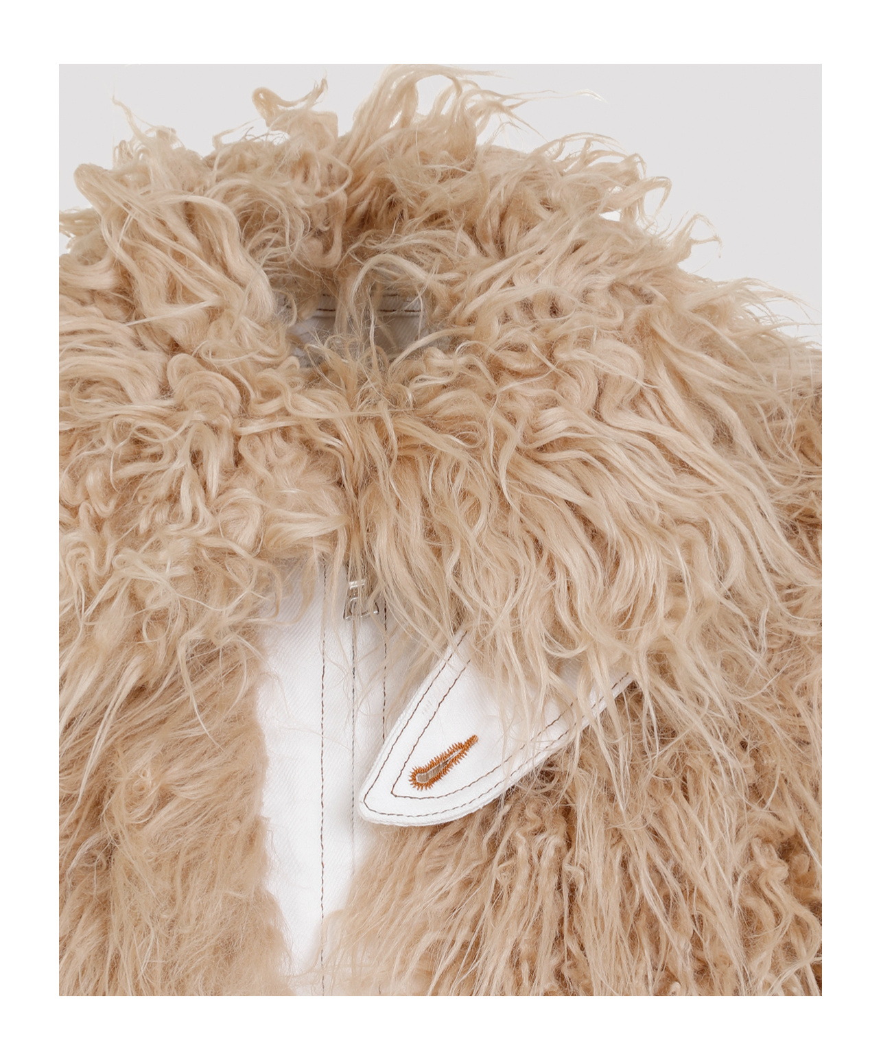 Dries Van Noten Vangel Furry Jacket In Nude